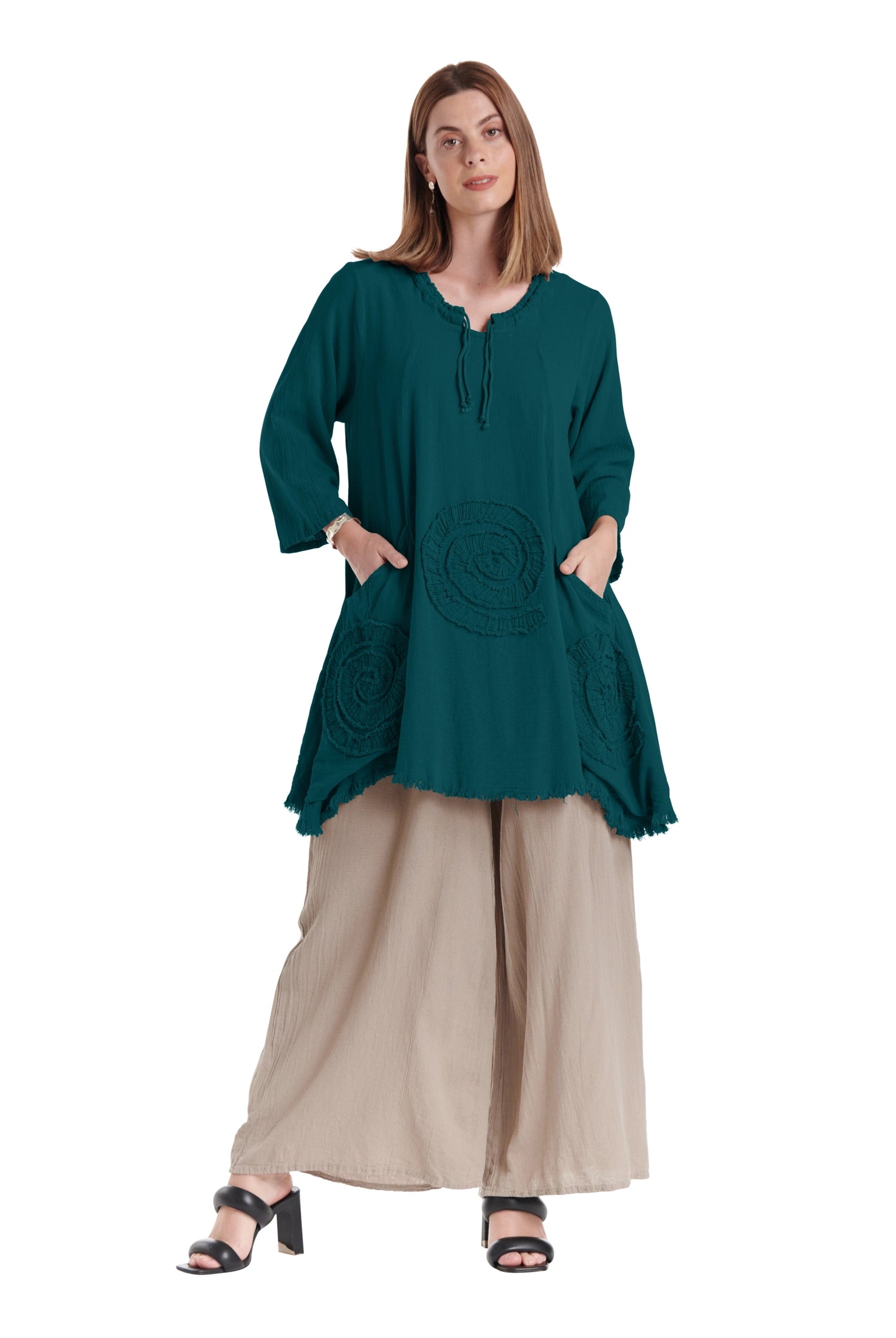 Circle Cotton Gauze Blouse-Oh My Gauze