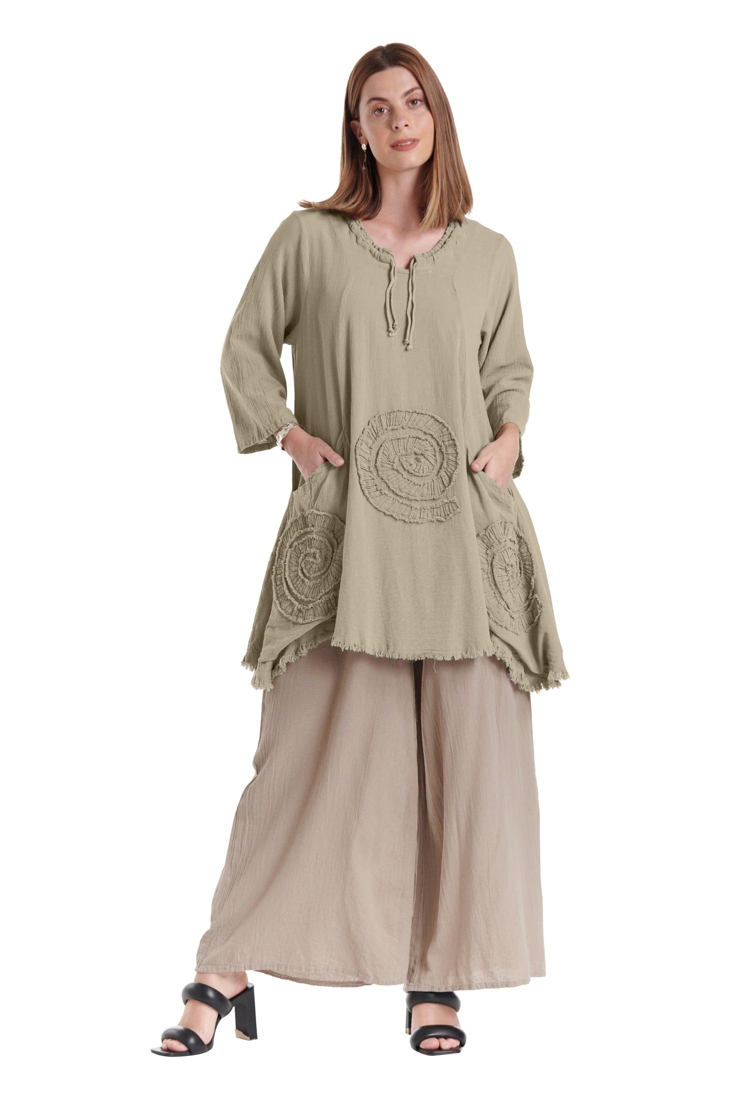 Circle Cotton Gauze Blouse-Oh My Gauze