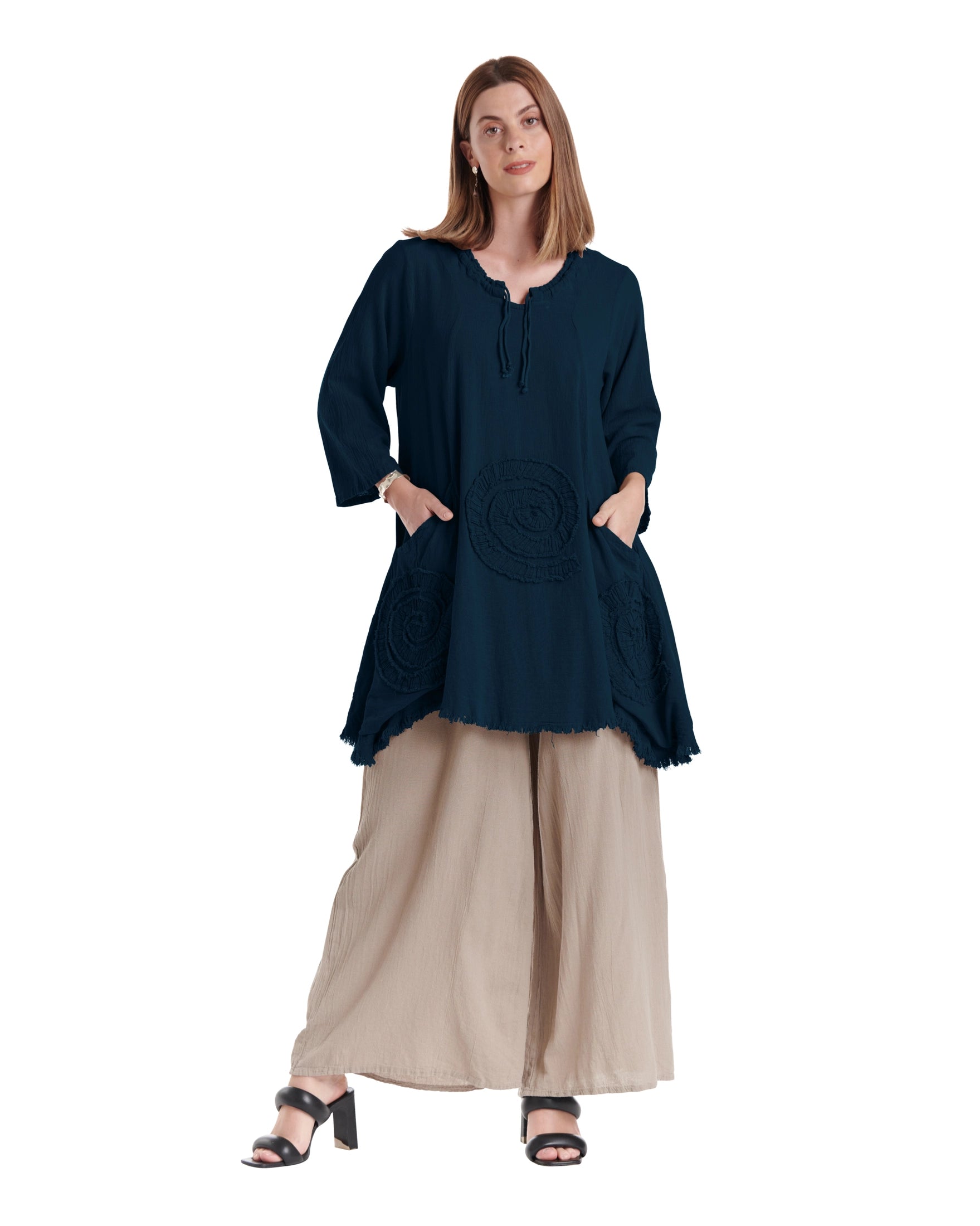 Circle Cotton Gauze Blouse-Oh My Gauze