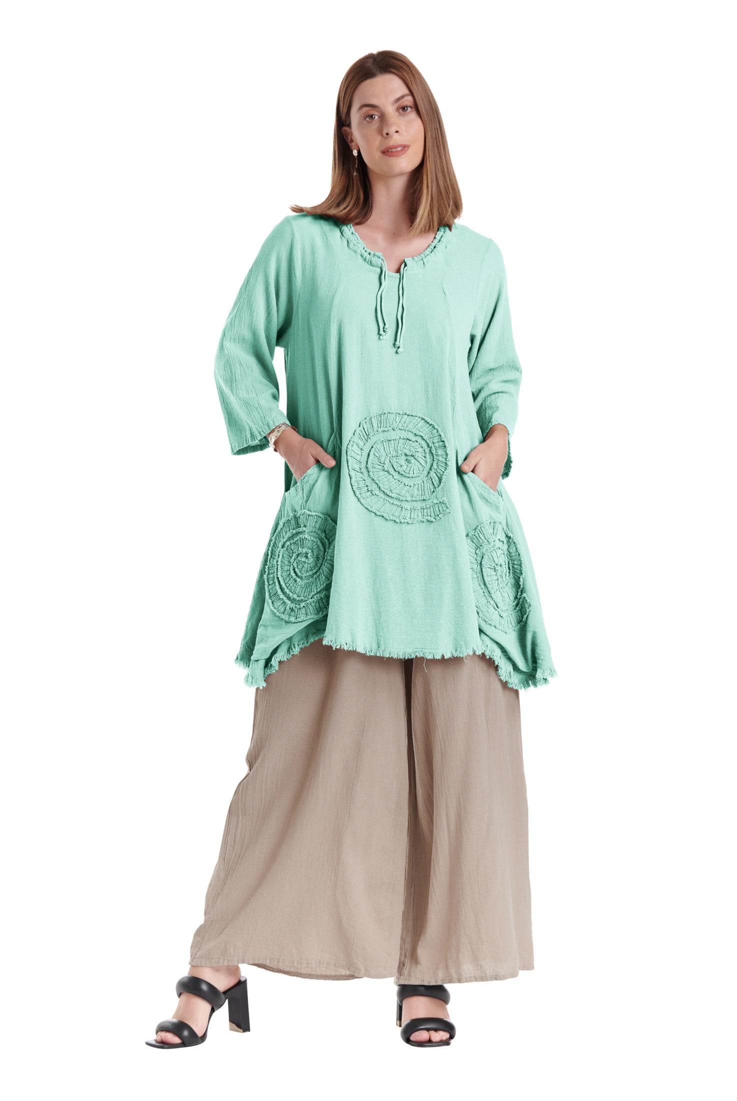 Circle Cotton Gauze Blouse-Oh My Gauze