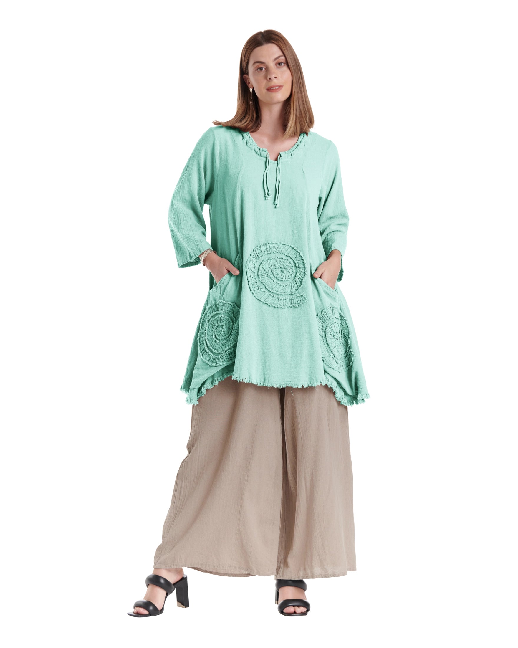 Circle Cotton Gauze Blouse-Oh My Gauze