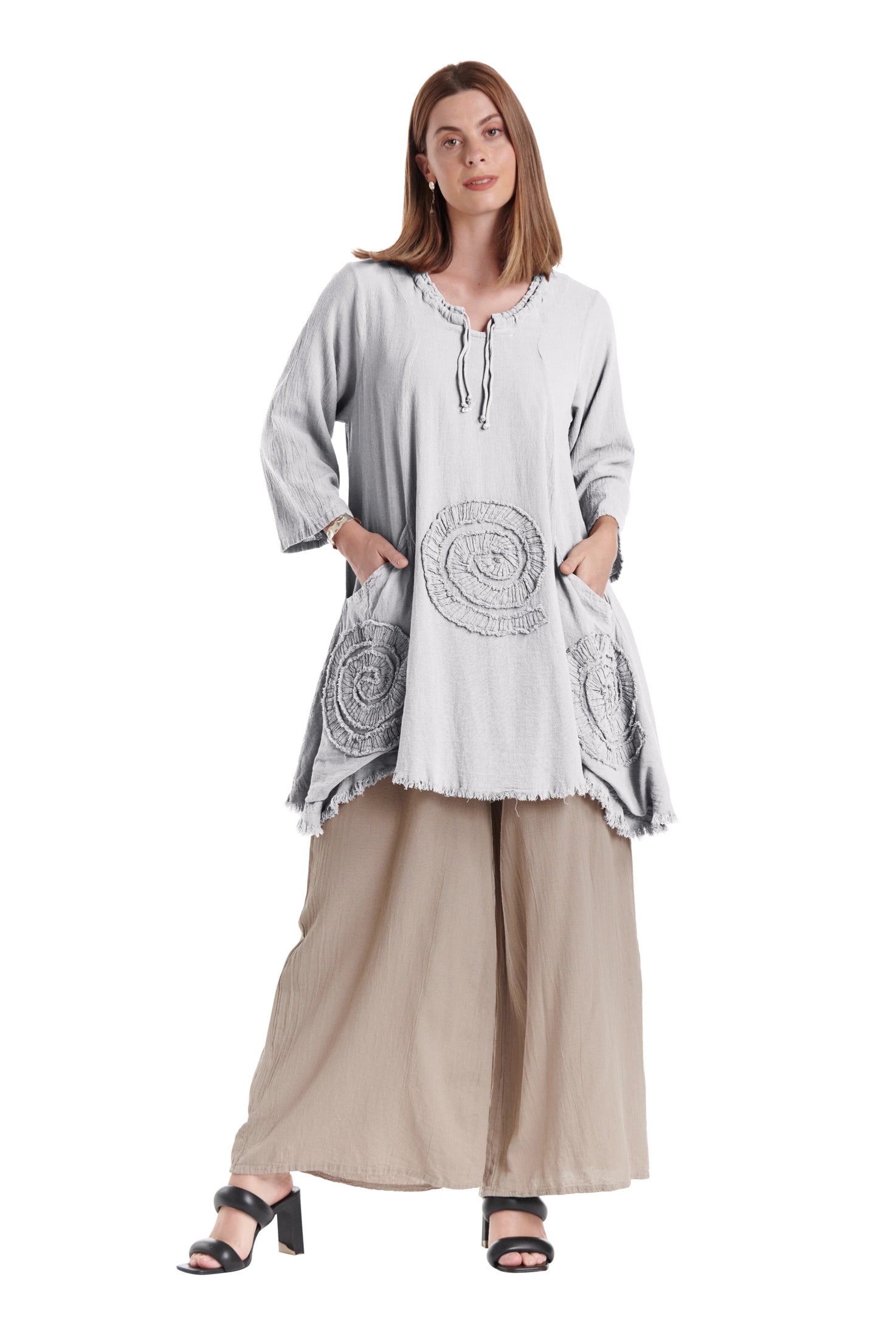 Circle Cotton Gauze Blouse-Oh My Gauze