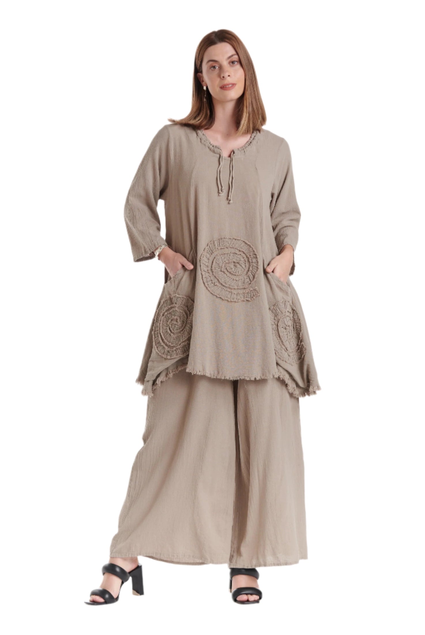 Circle Cotton Gauze Blouse-Oh My Gauze