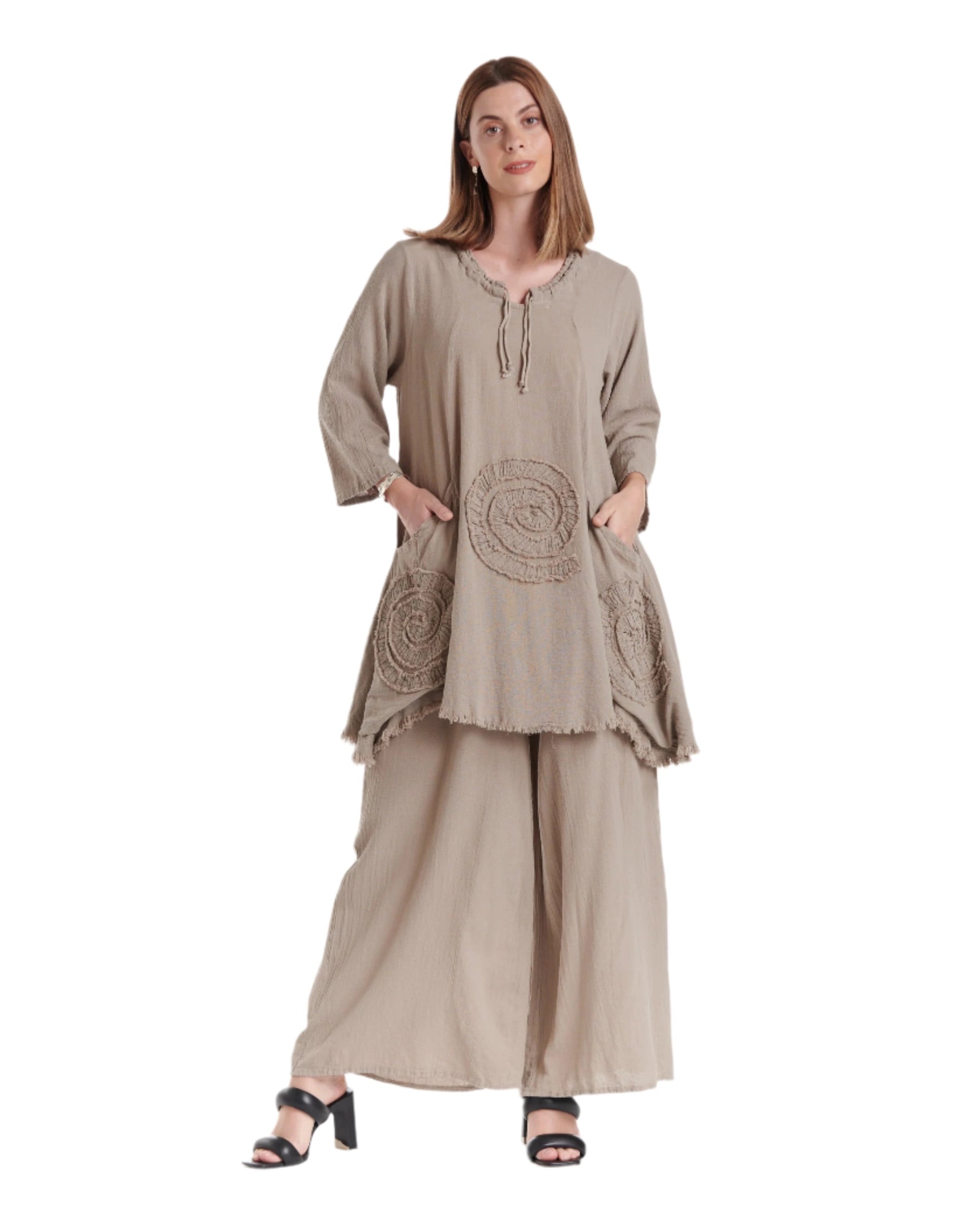 Circle Cotton Gauze Blouse-Oh My Gauze