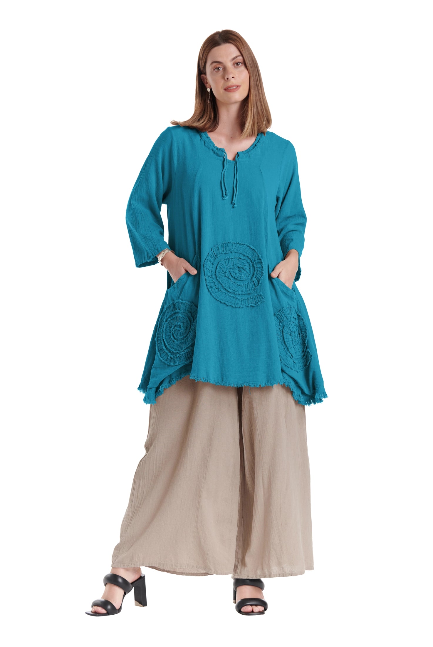 Circle Cotton Gauze Blouse-Oh My Gauze