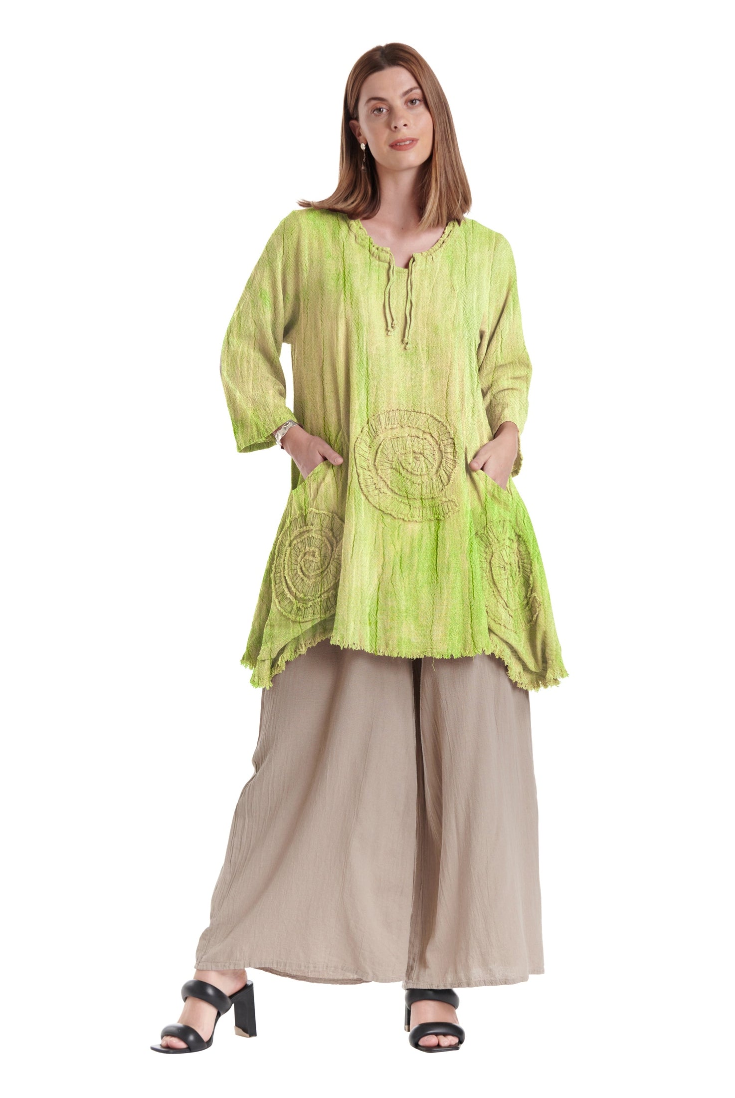 Circle Cotton Gauze Blouse-Oh My Gauze