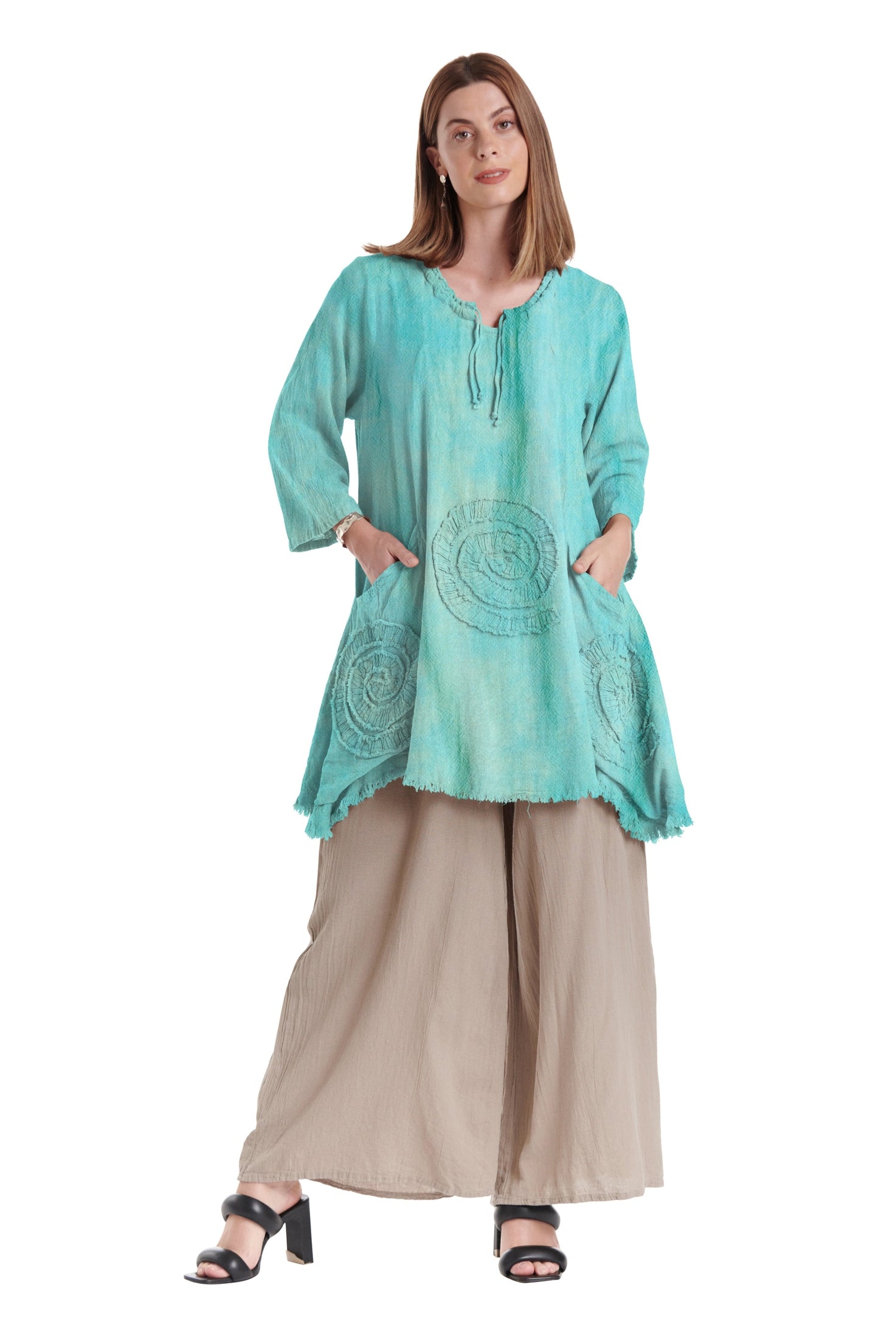 Circle Cotton Gauze Blouse-Oh My Gauze