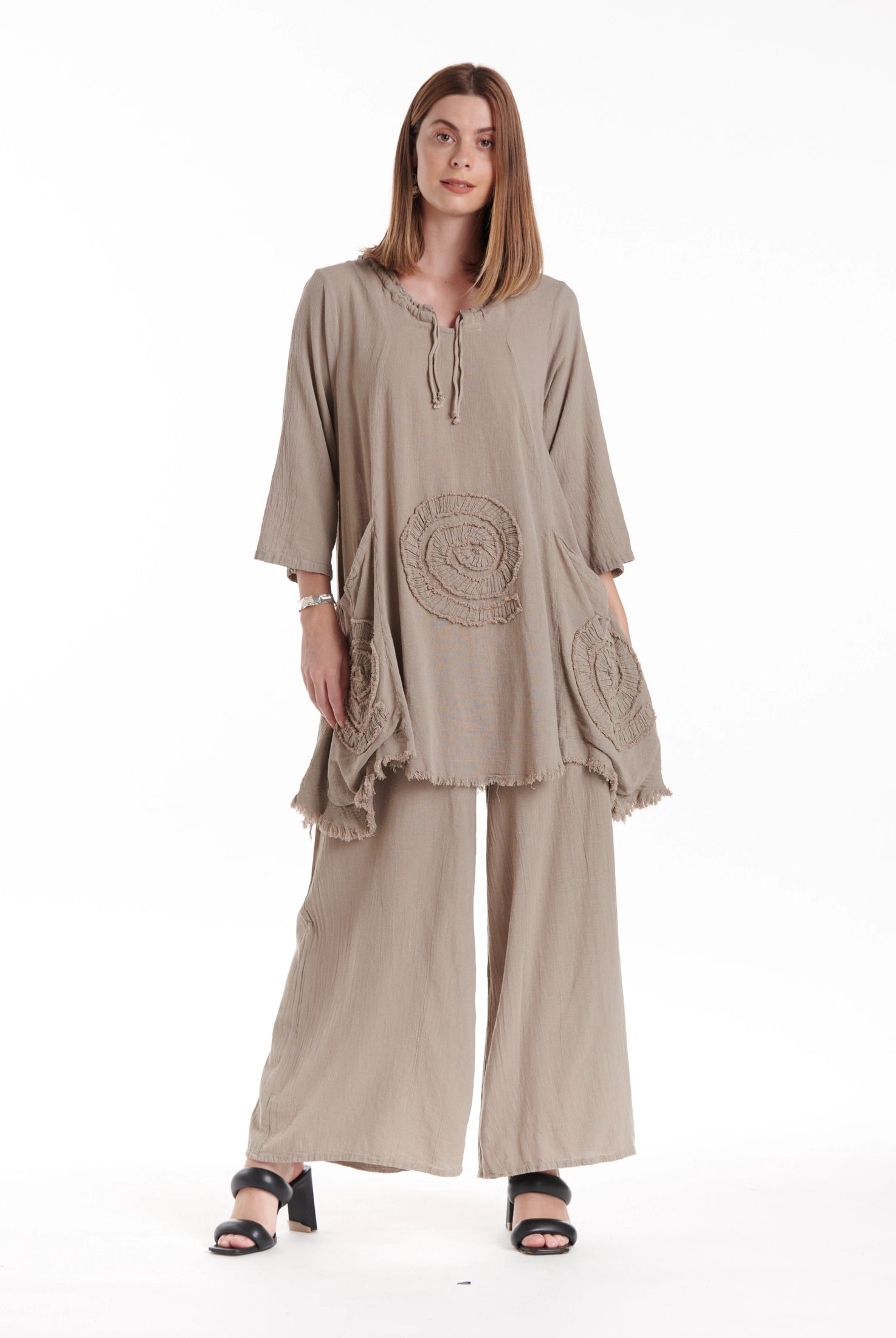 Circle Cotton Gauze Blouse-Oh My Gauze