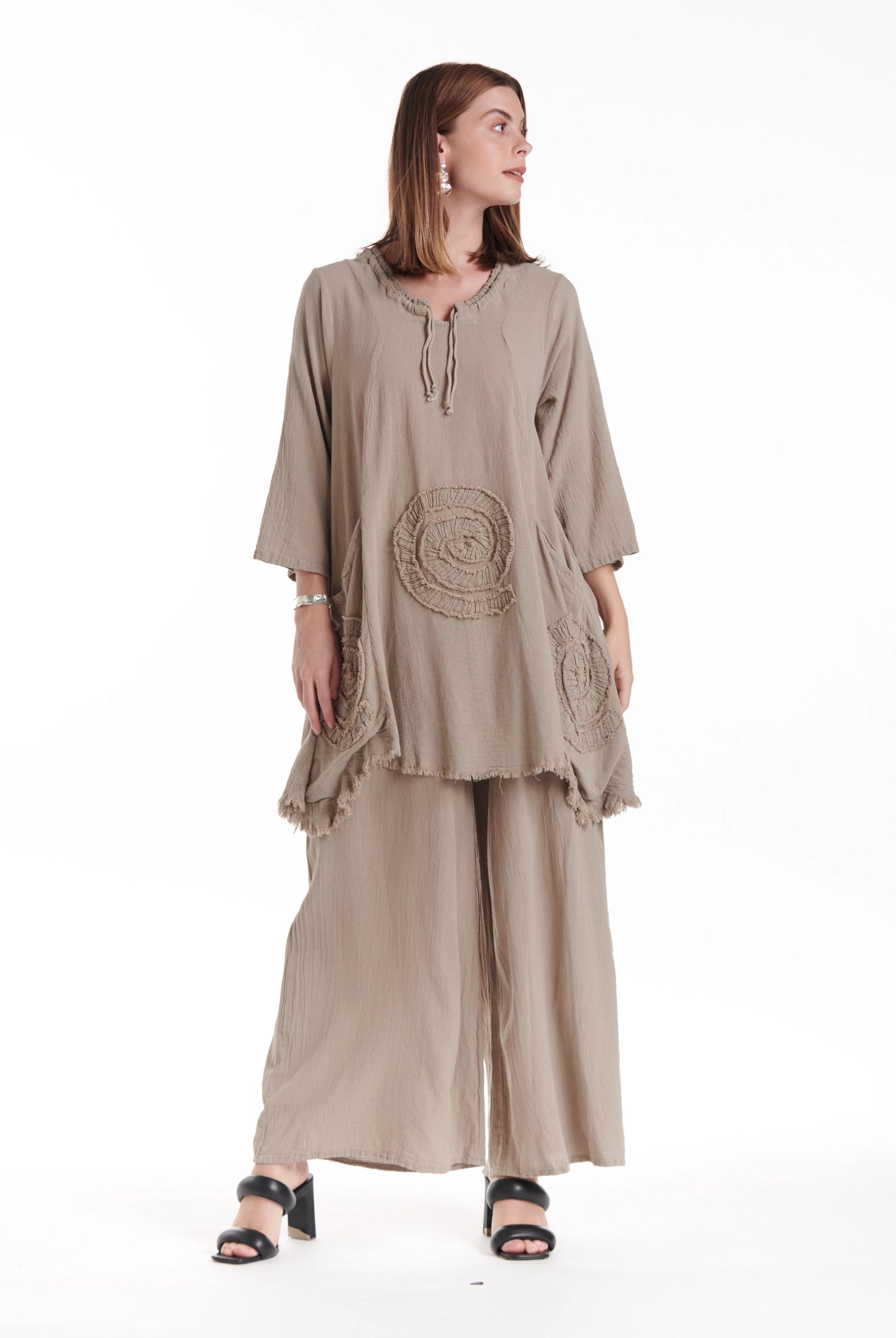 Circle Cotton Gauze Blouse-Oh My Gauze