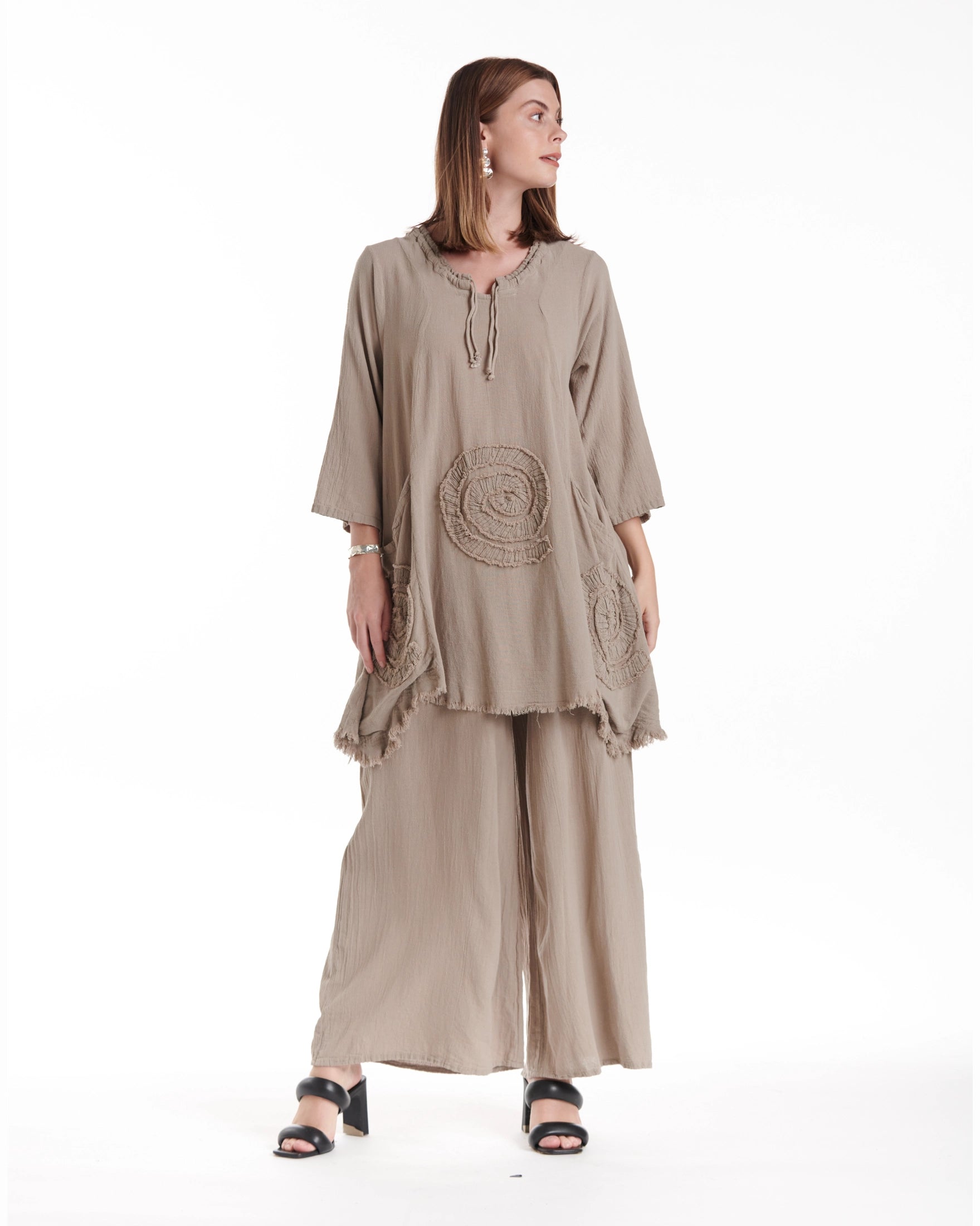 Circle Cotton Gauze Blouse-Oh My Gauze