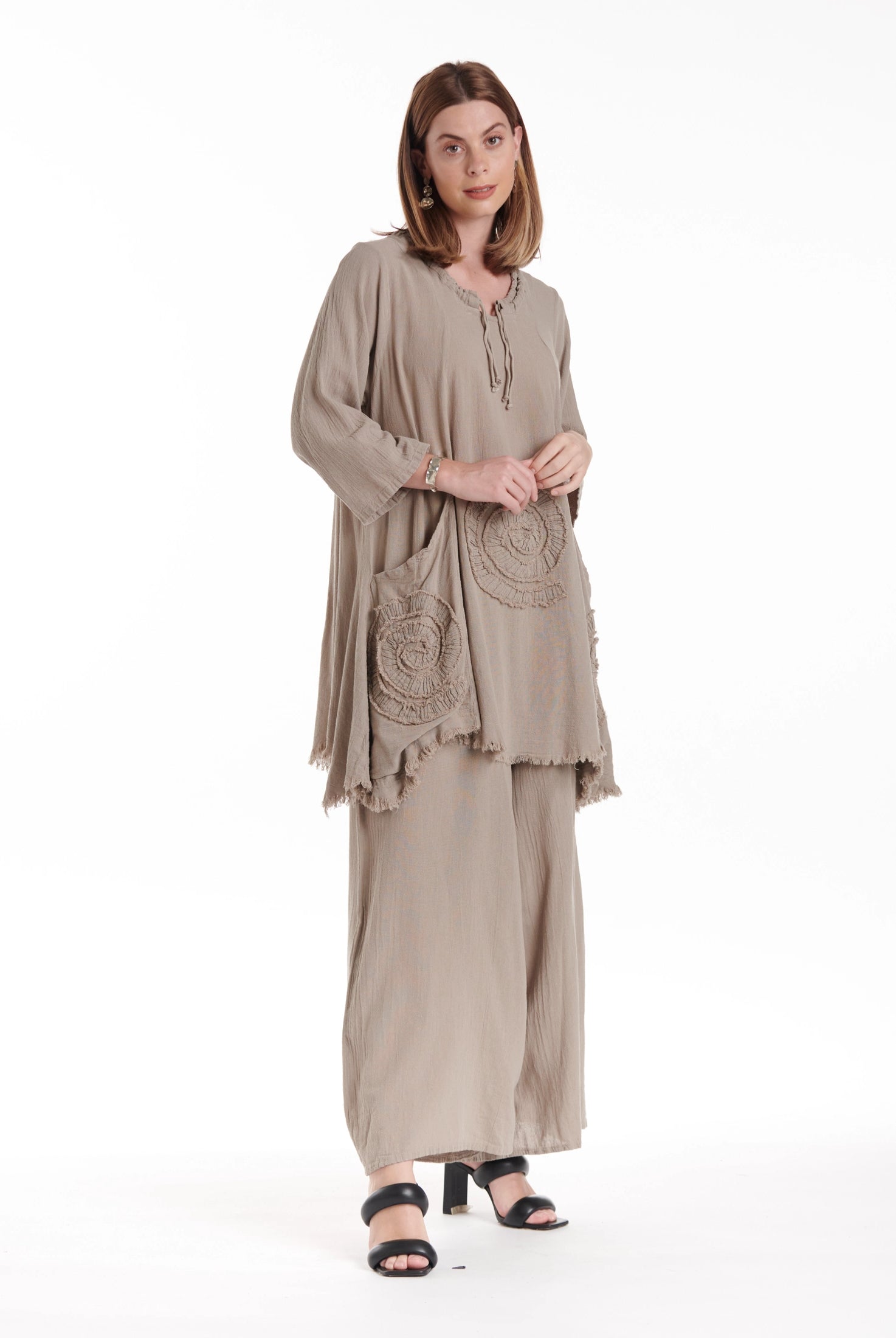 Circle Cotton Gauze Blouse-Oh My Gauze