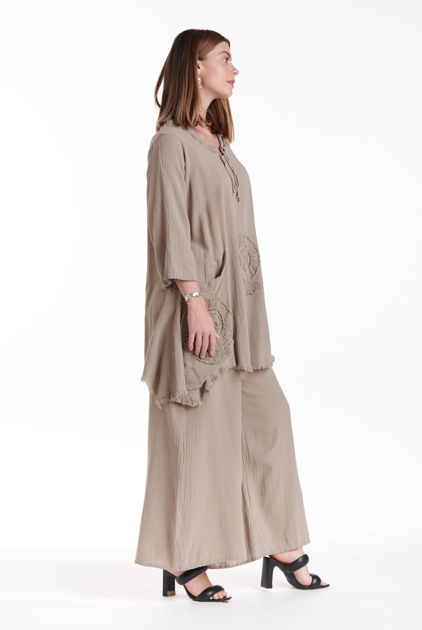 Circle Cotton Gauze Blouse-Oh My Gauze