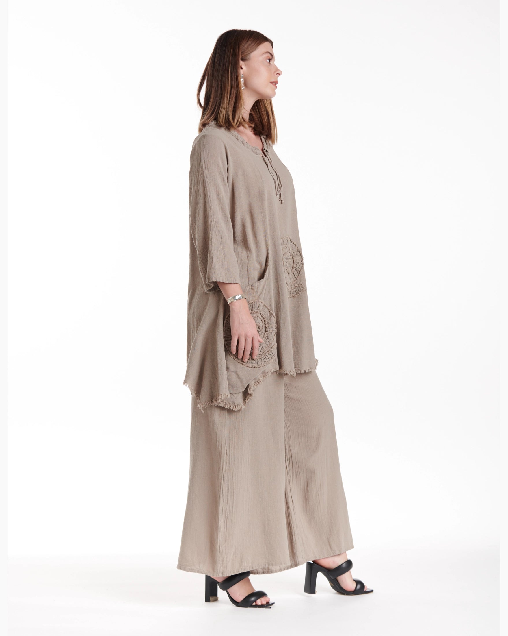 Circle Cotton Gauze Blouse-Oh My Gauze