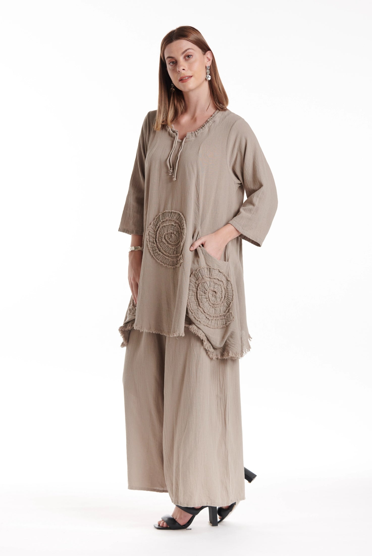 Circle Cotton Gauze Blouse-Oh My Gauze