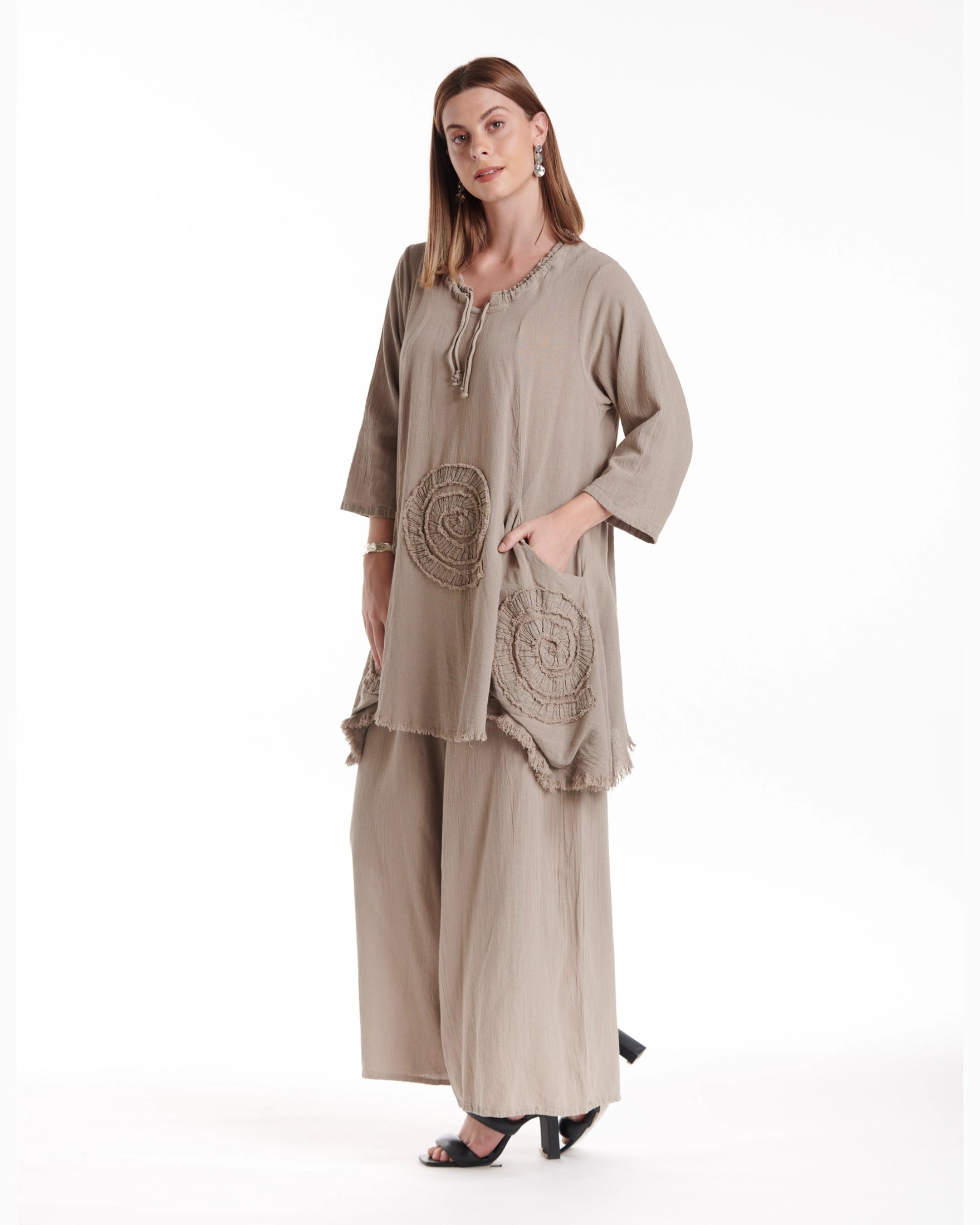 Circle Cotton Gauze Blouse-Oh My Gauze