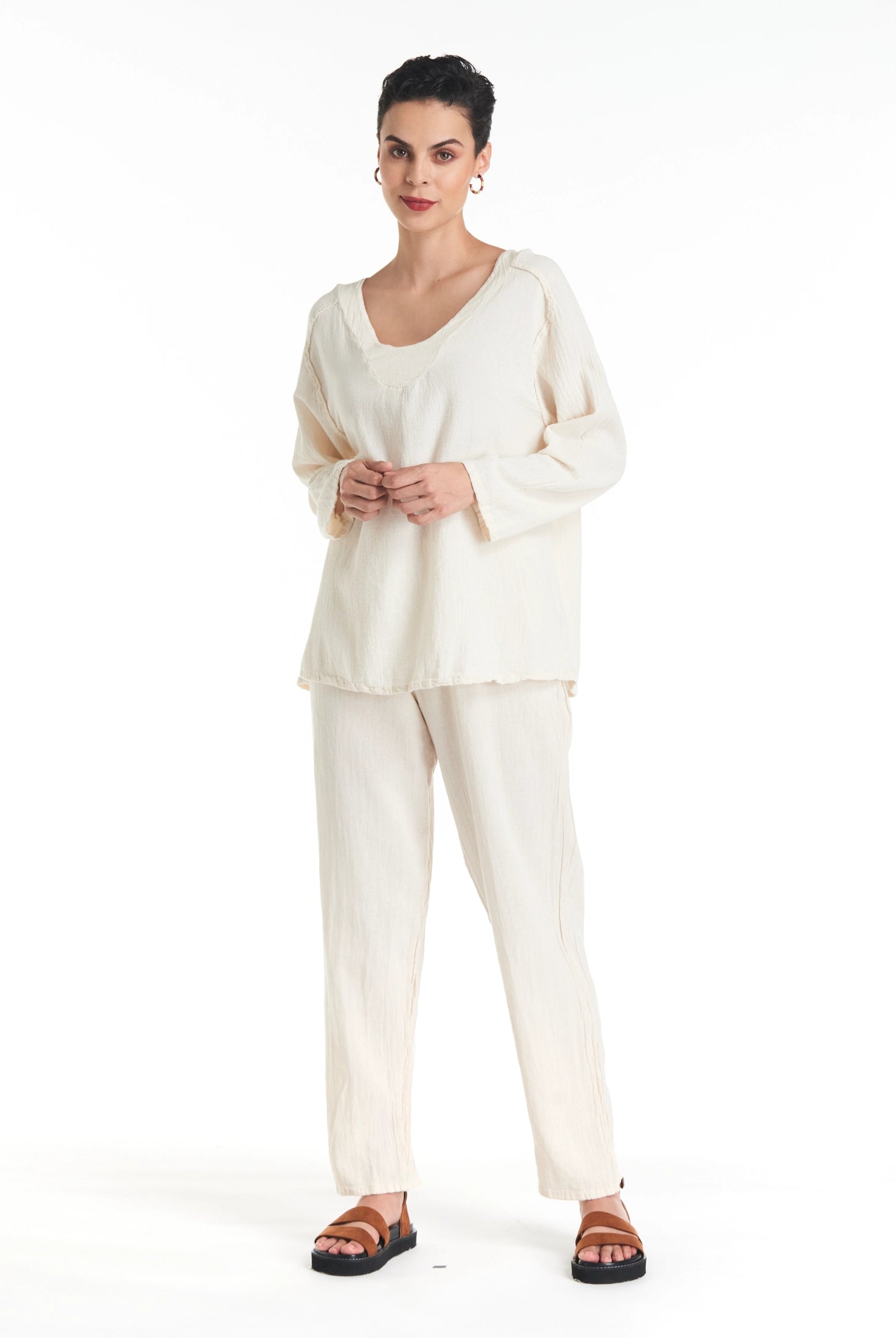 Classic Cotton Gauze Blouse-Oh My Gauze