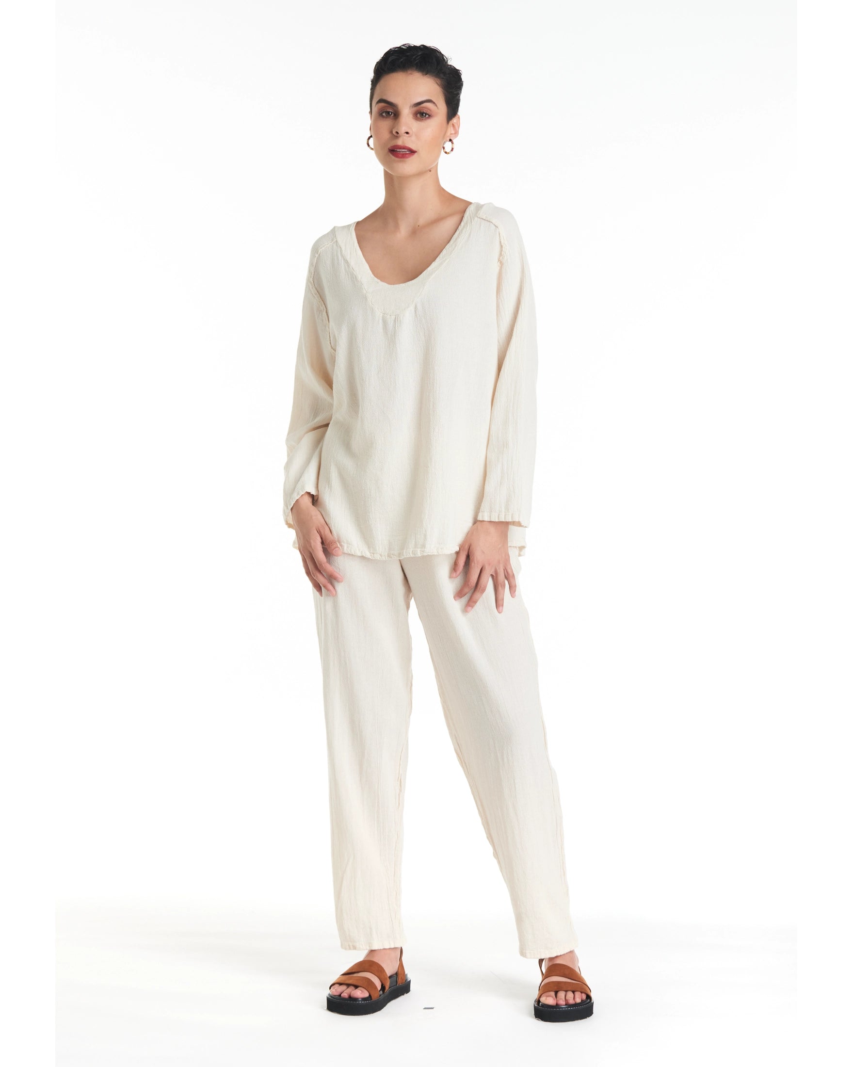 Classic Cotton Gauze Blouse-Oh My Gauze