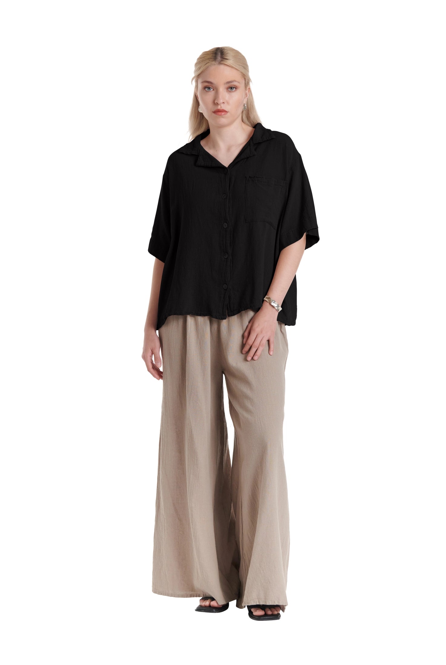 Crush Cotton Gauze Blouse – New Arrival-Oh My Gauze