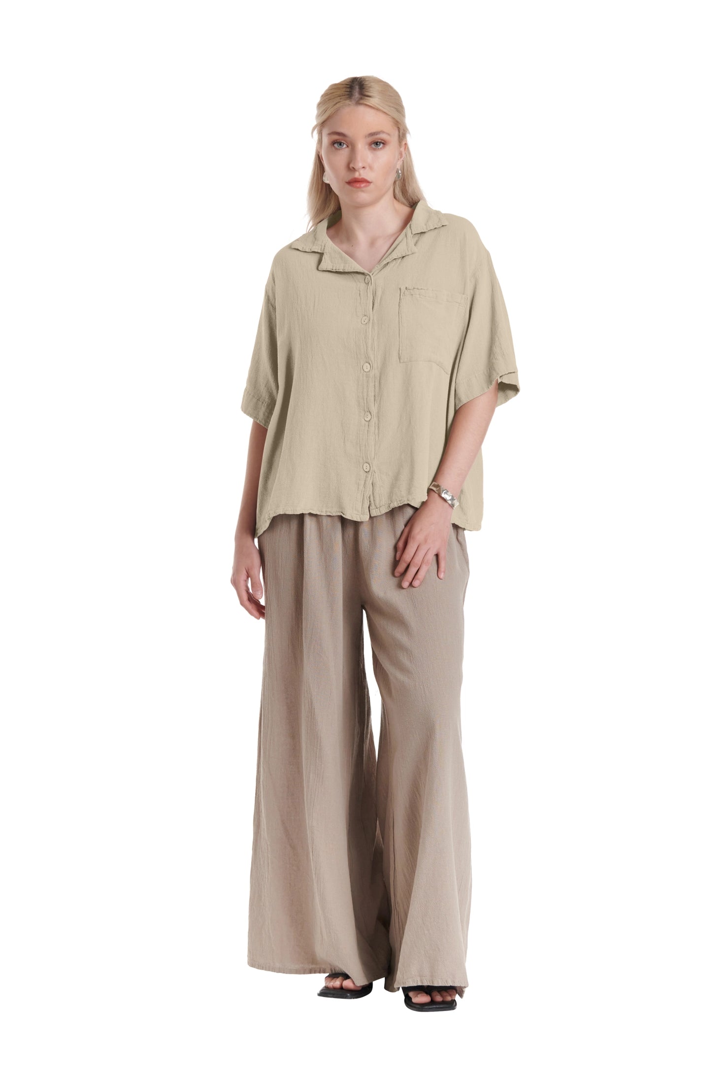 Crush Cotton Gauze Blouse – New Arrival-Oh My Gauze