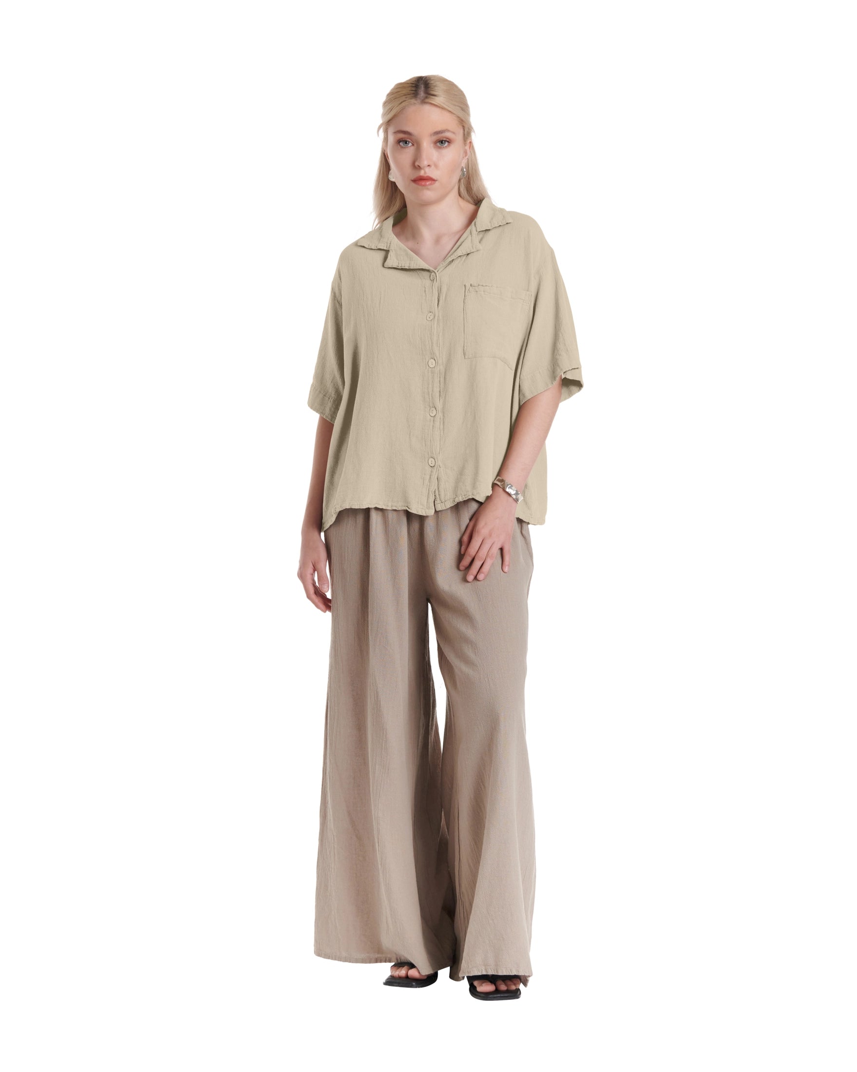 Crush Cotton Gauze Blouse – New Arrival-Oh My Gauze