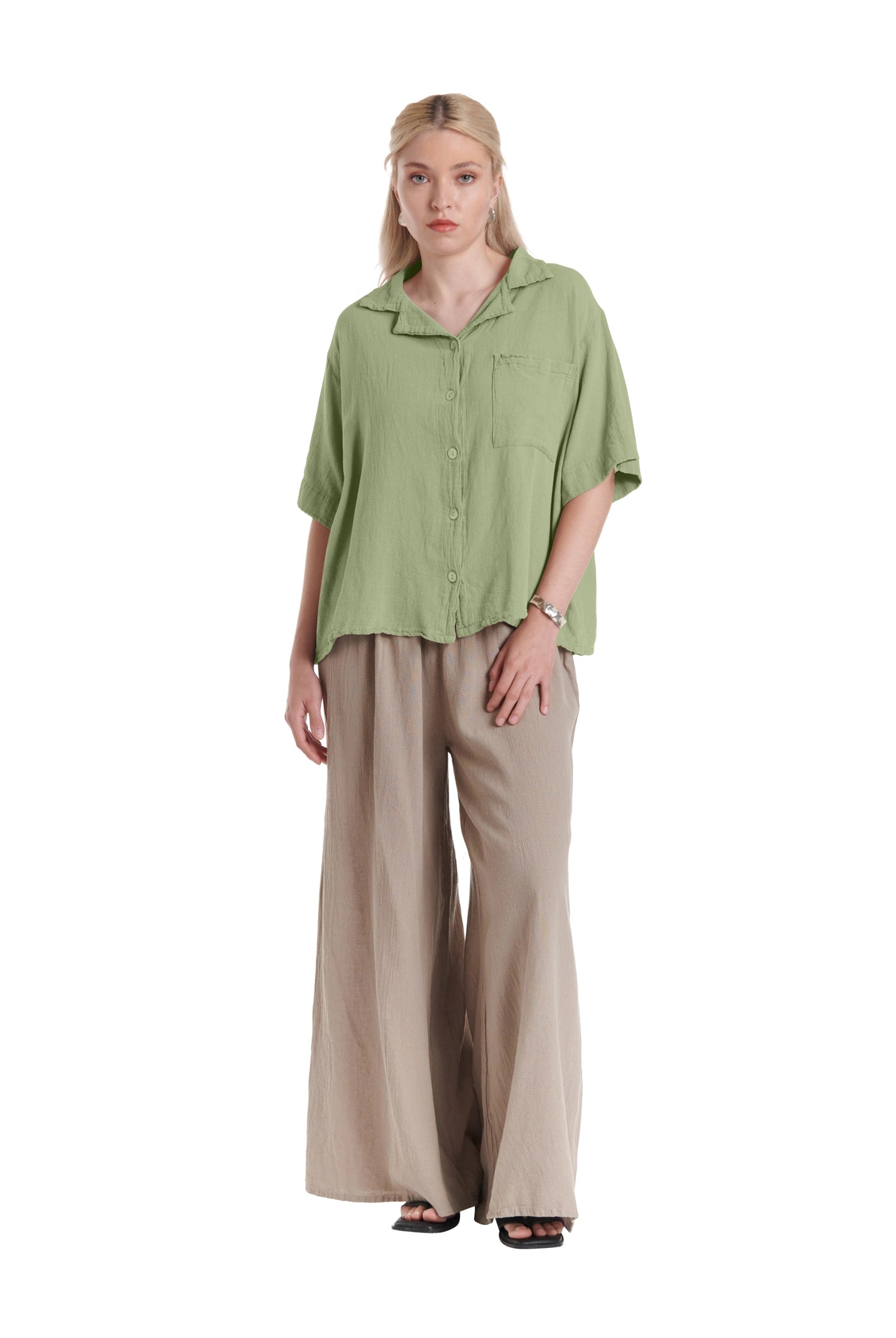 Crush Cotton Gauze Blouse – New Arrival-Oh My Gauze