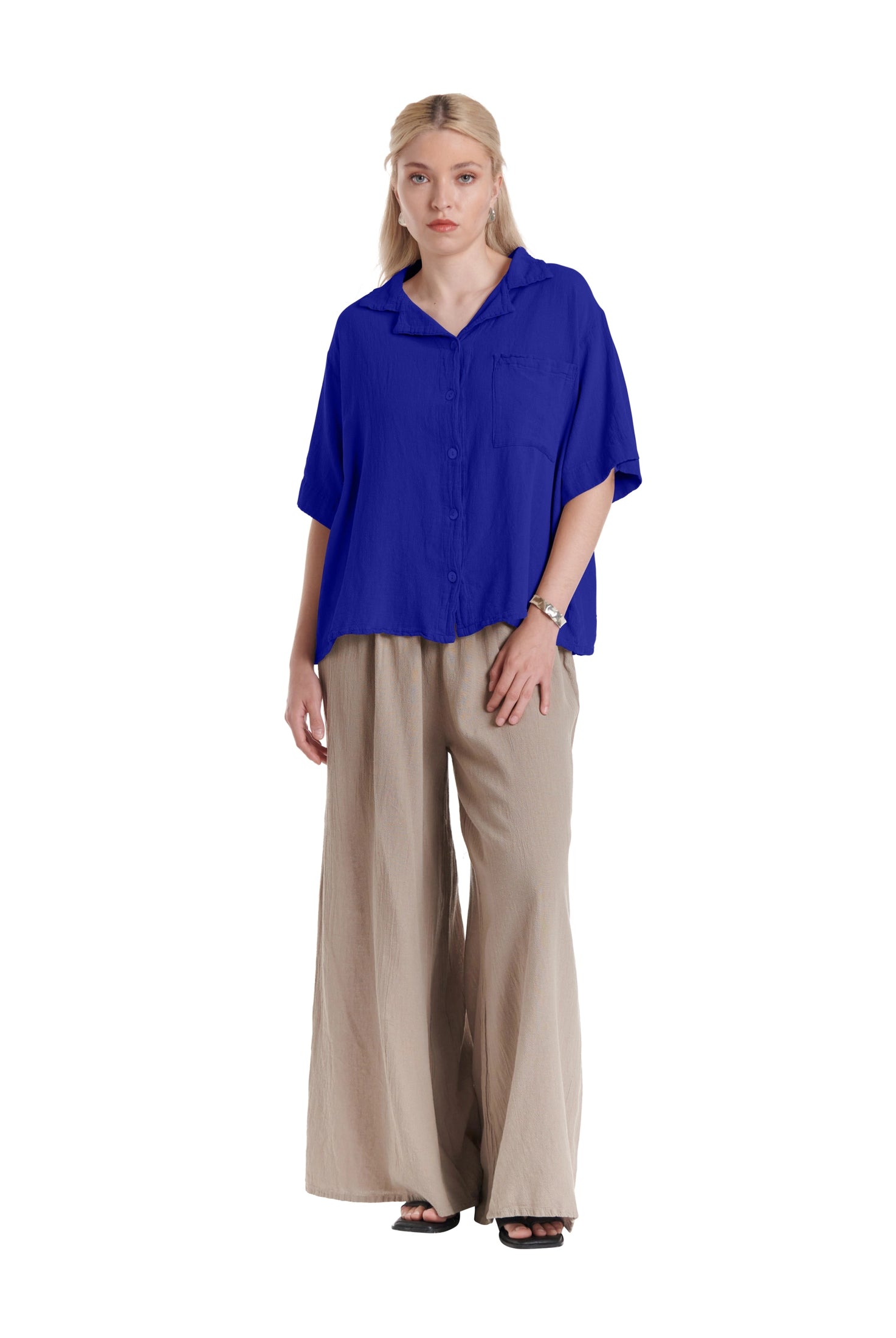 Crush Cotton Gauze Blouse – New Arrival-Oh My Gauze