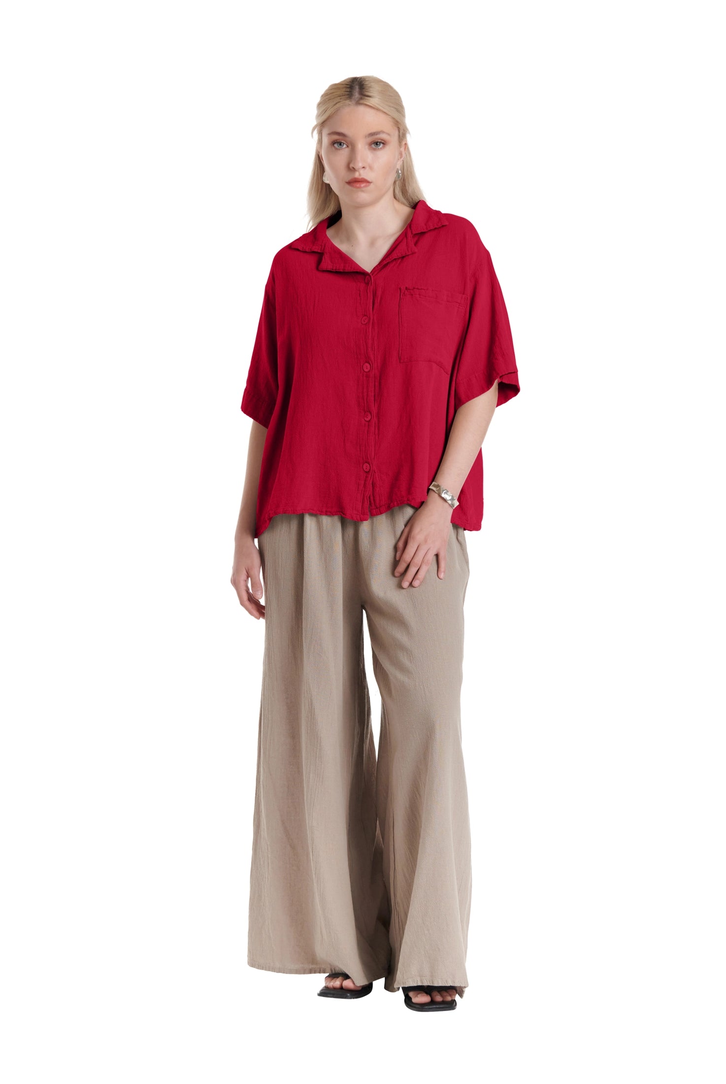 Crush Cotton Gauze Blouse – New Arrival-Oh My Gauze