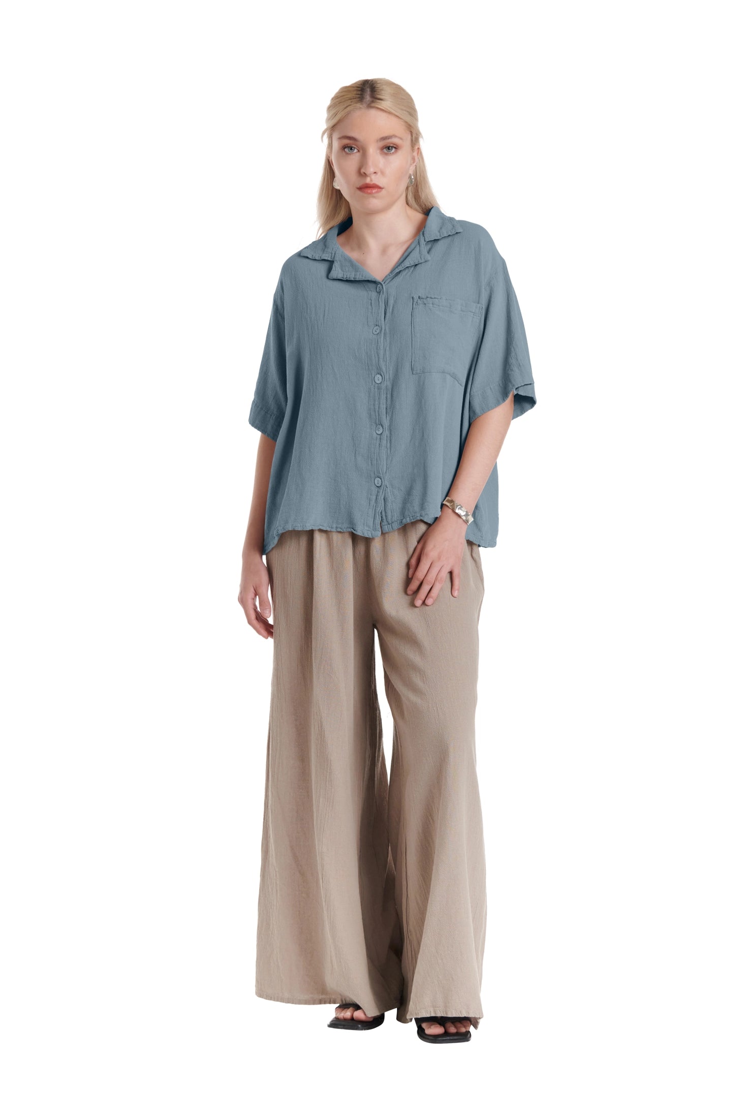 Crush Cotton Gauze Blouse – New Arrival-Oh My Gauze