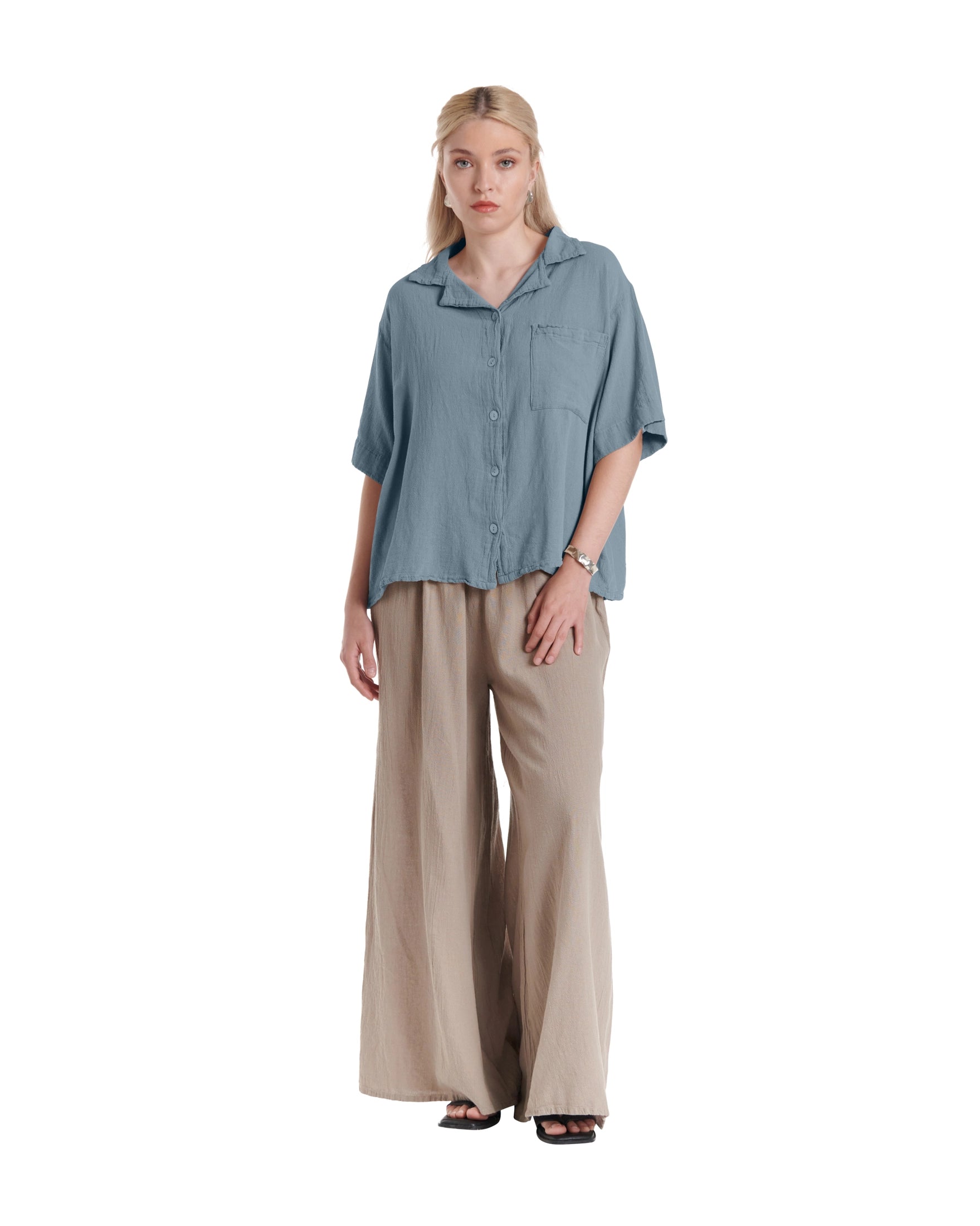 Crush Cotton Gauze Blouse – New Arrival-Oh My Gauze