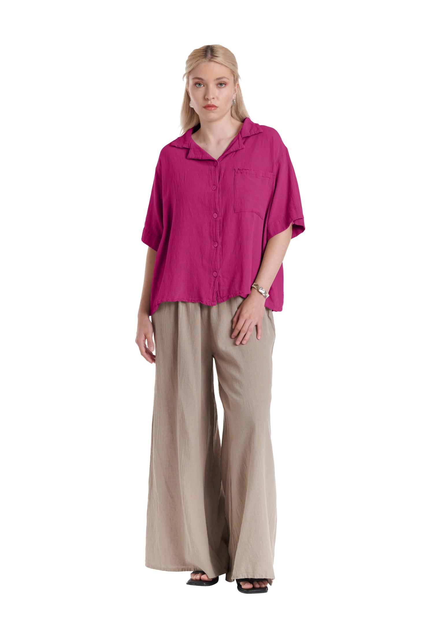 Crush Cotton Gauze Blouse – New Arrival-Oh My Gauze