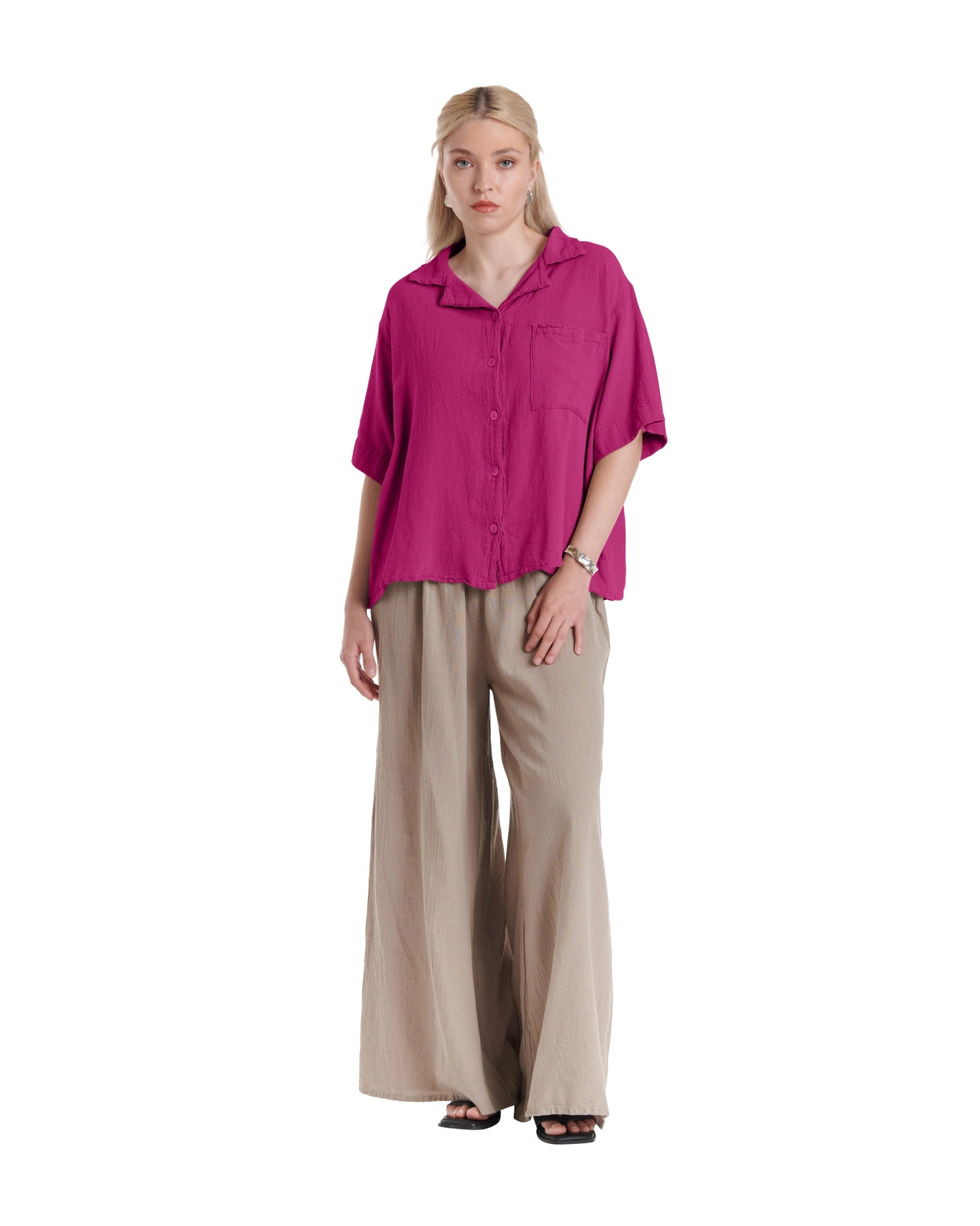 Crush Cotton Gauze Blouse – New Arrival-Oh My Gauze