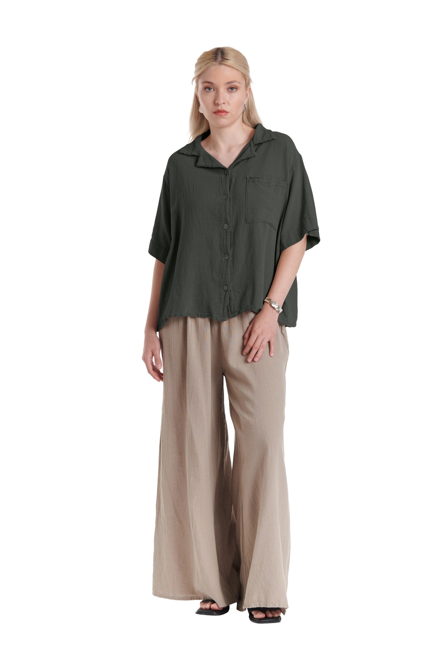 Crush Cotton Gauze Blouse – New Arrival-Oh My Gauze