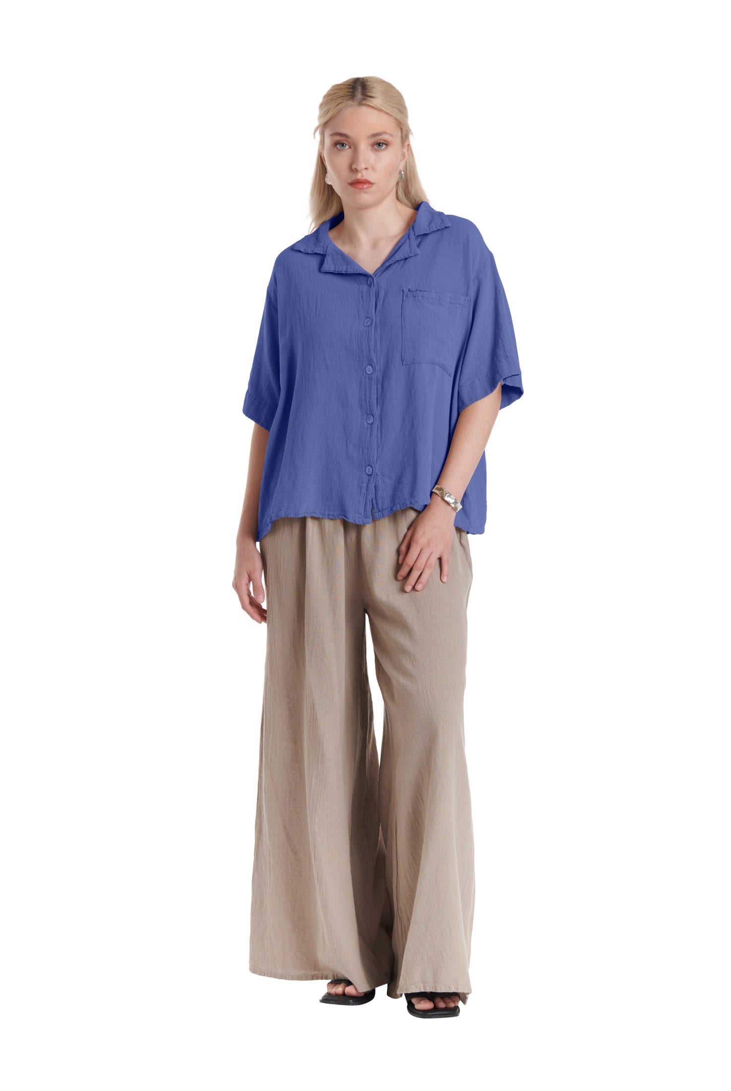 Crush Cotton Gauze Blouse – New Arrival-Oh My Gauze