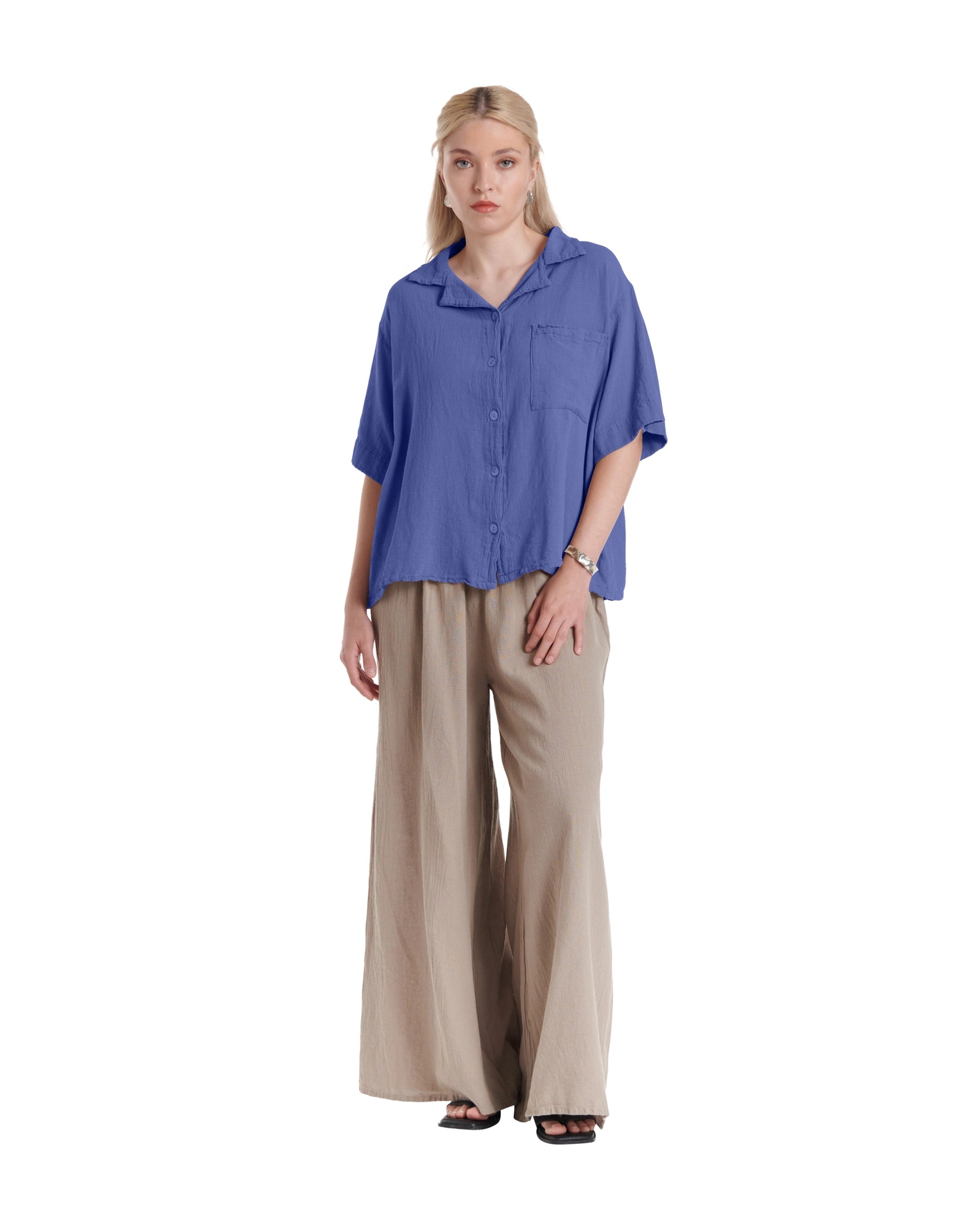 Crush Cotton Gauze Blouse – New Arrival-Oh My Gauze