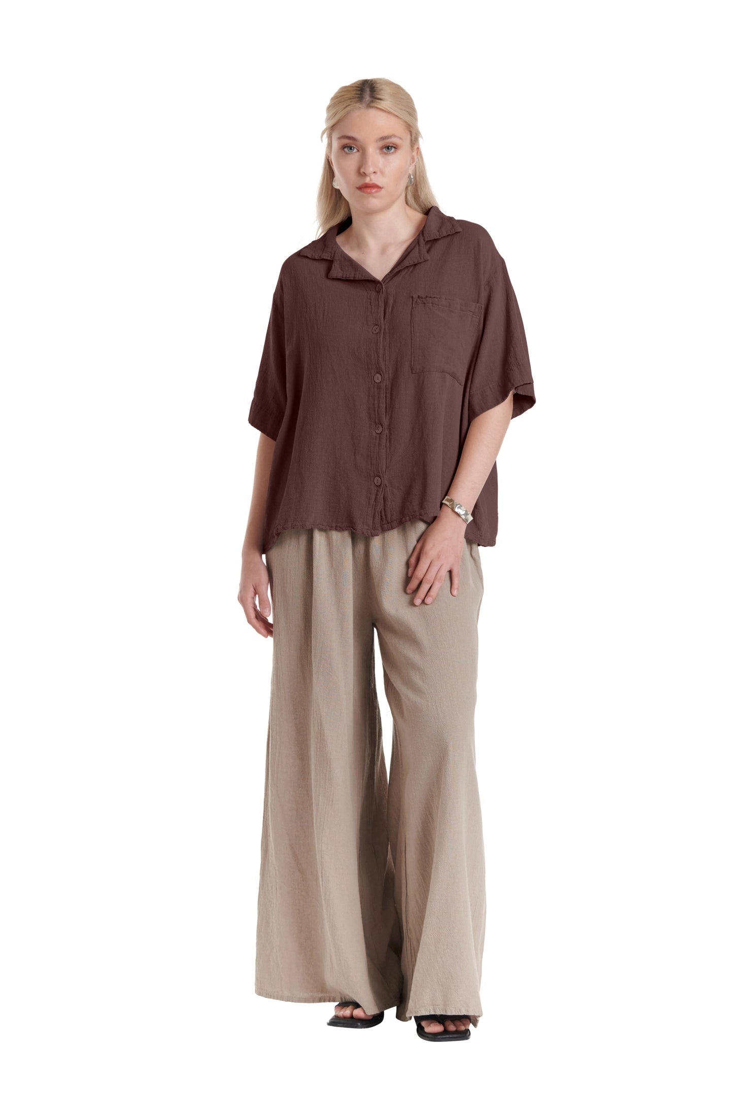 Crush Cotton Gauze Blouse – New Arrival-Oh My Gauze