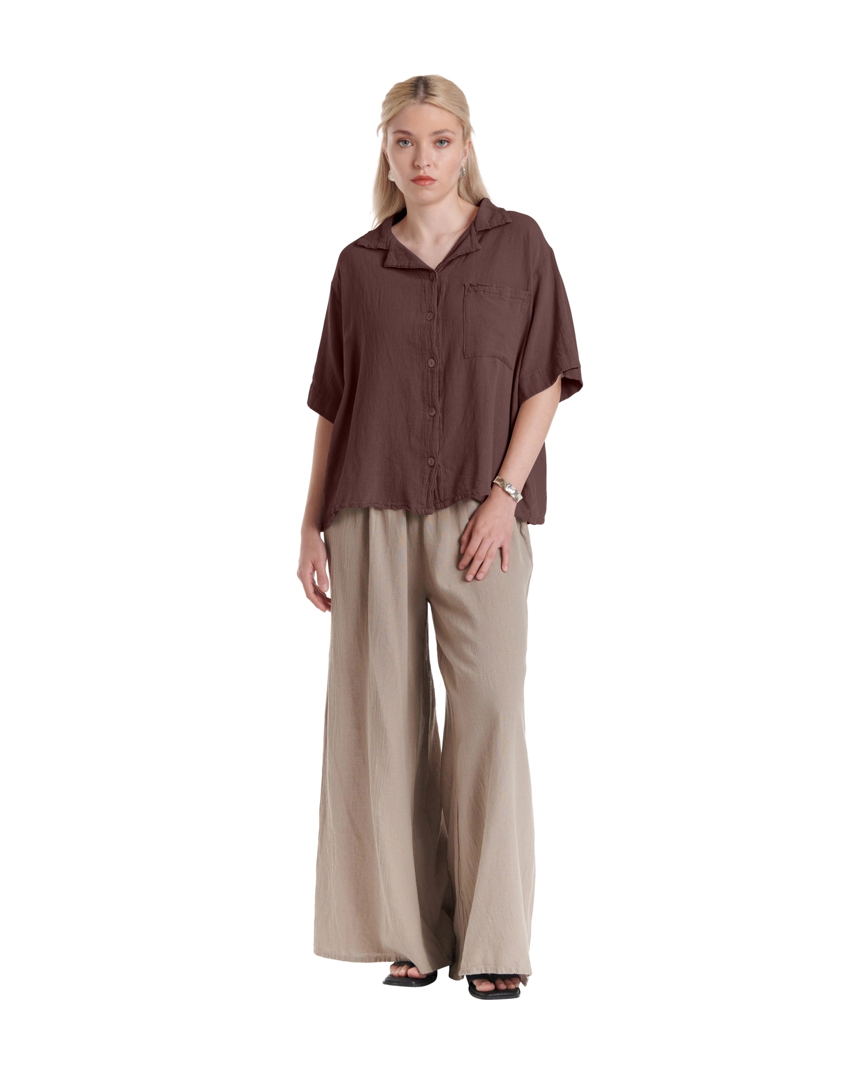 Crush Cotton Gauze Blouse – New Arrival-Oh My Gauze