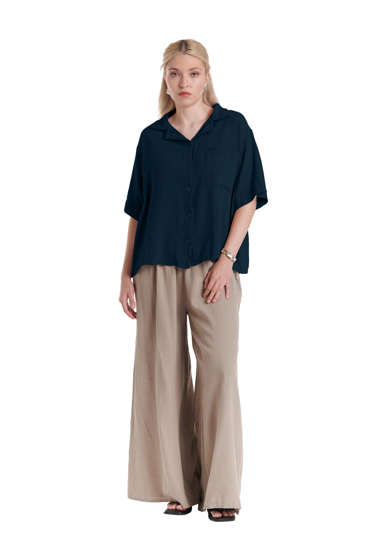 Crush Cotton Gauze Blouse – New Arrival-Oh My Gauze