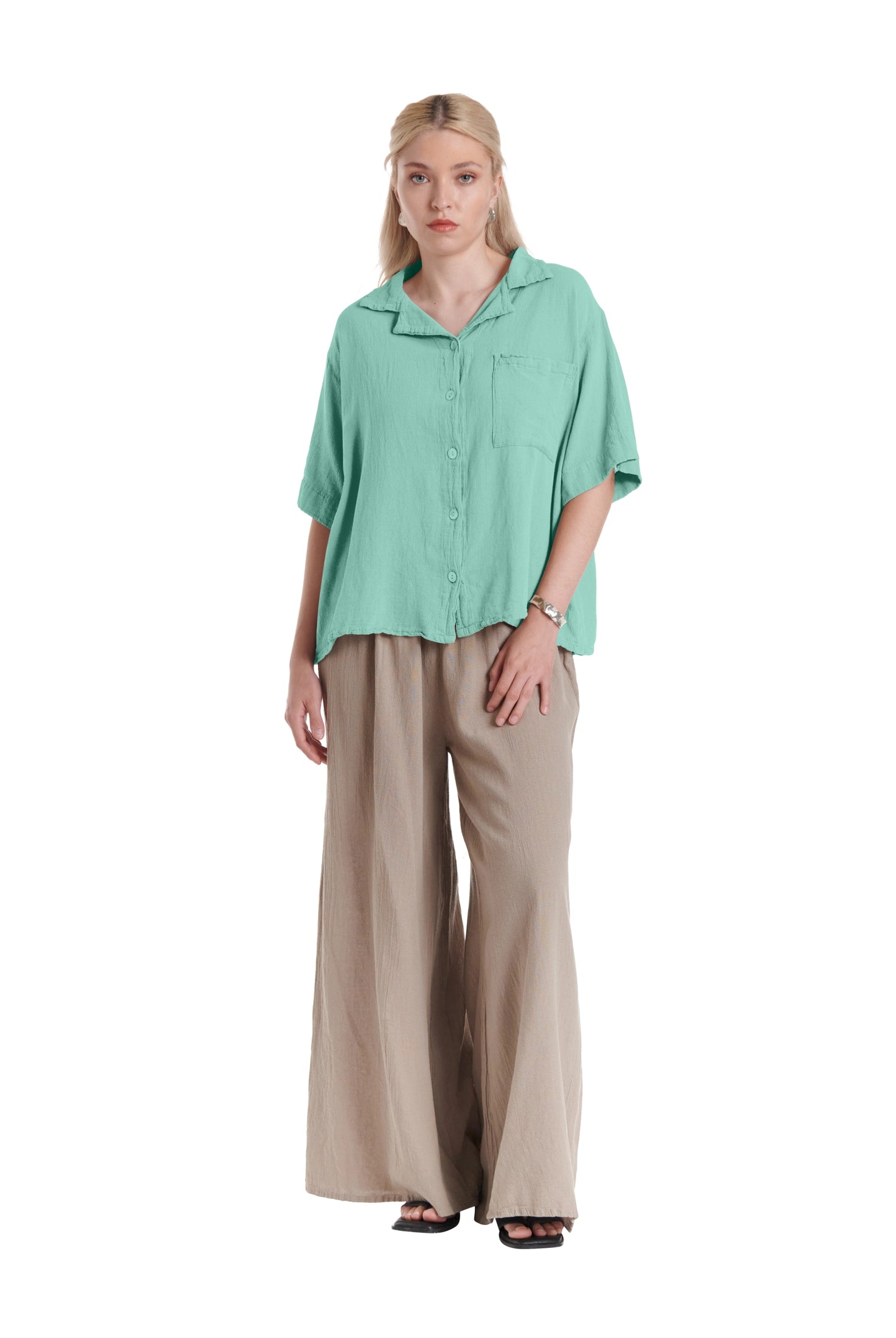 Crush Cotton Gauze Blouse – New Arrival-Oh My Gauze
