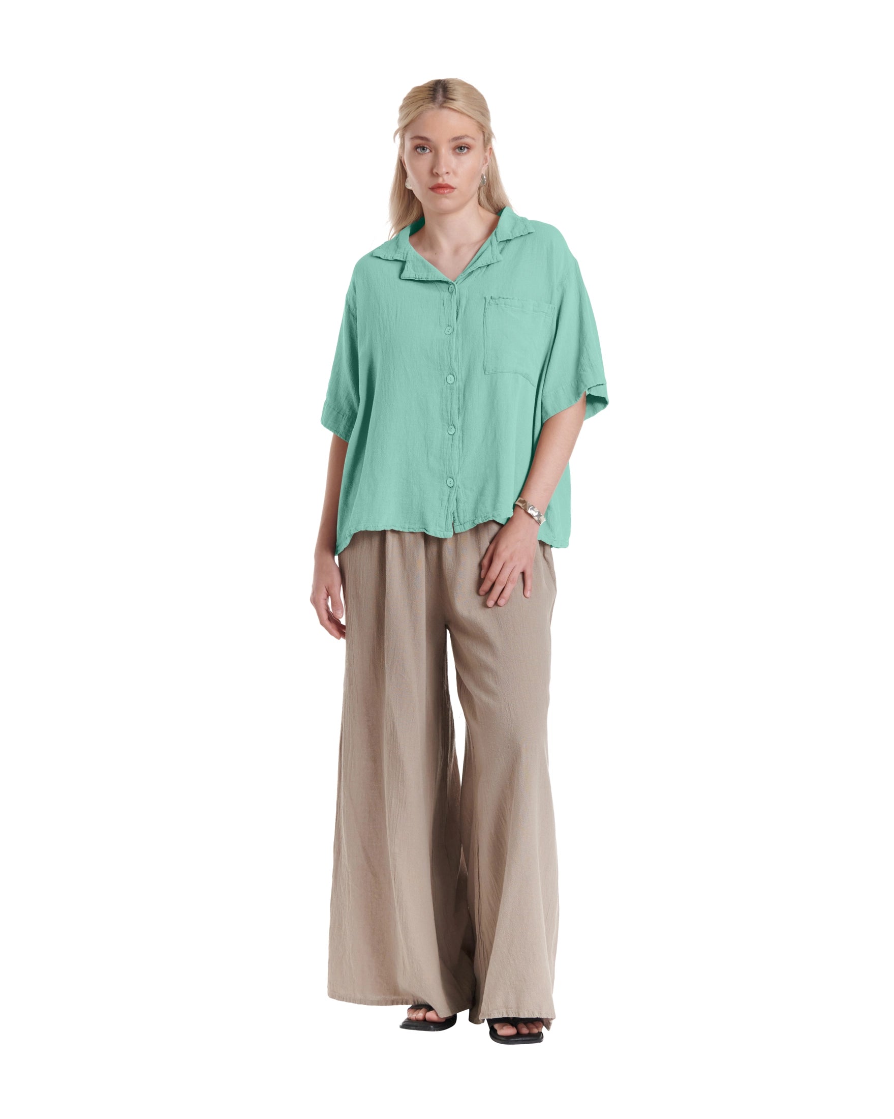 Crush Cotton Gauze Blouse – New Arrival-Oh My Gauze