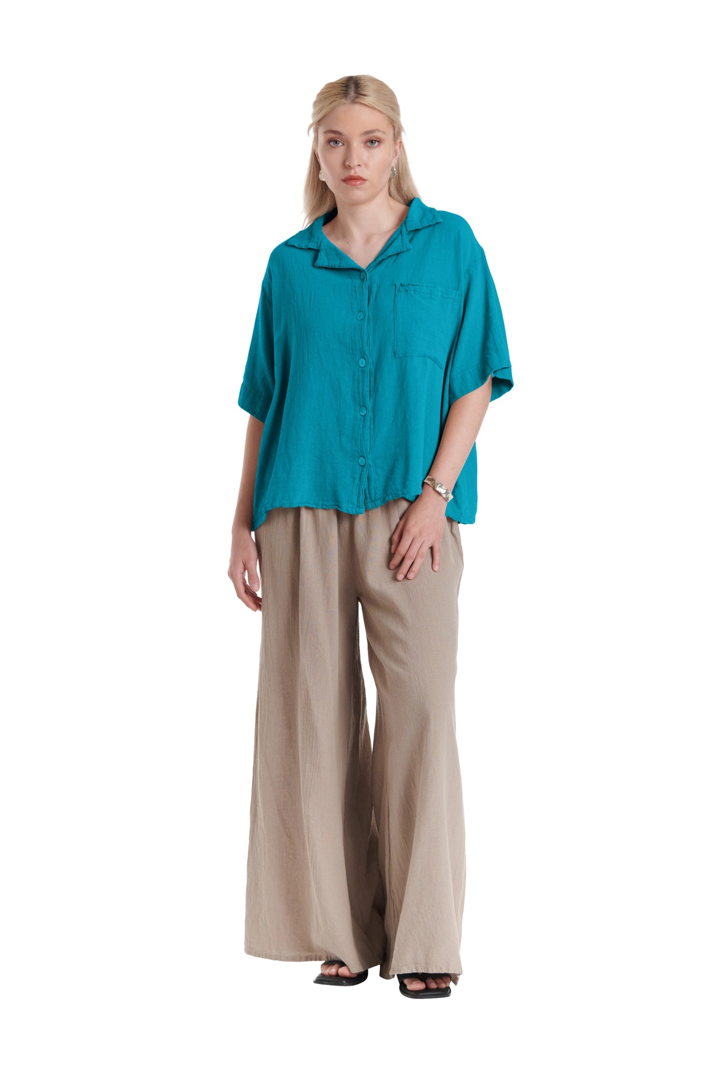 Crush Cotton Gauze Blouse – New Arrival-Oh My Gauze