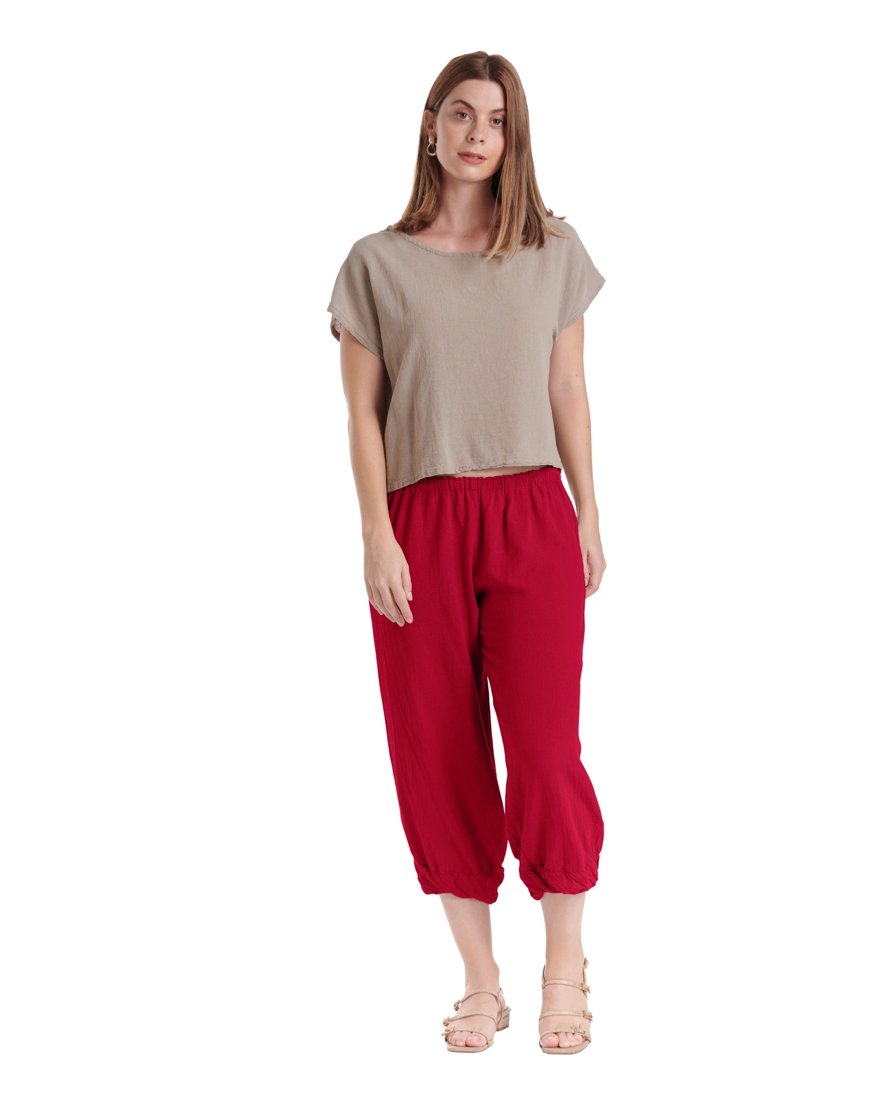 Crystal Cotton Gauze Pants-Oh My Gauze