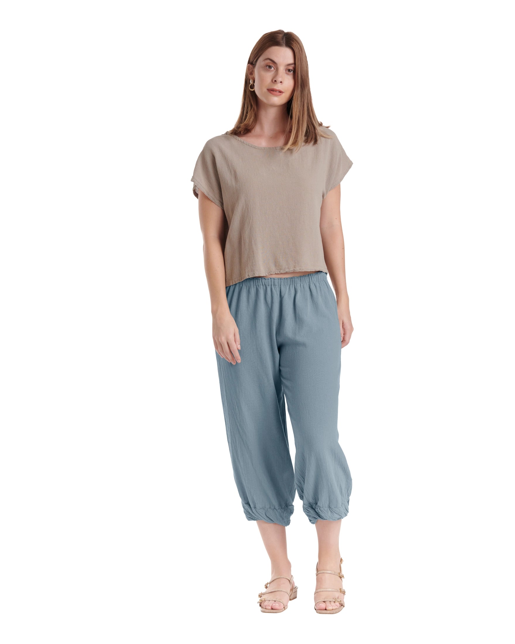 Crystal Cotton Gauze Pants-Oh My Gauze
