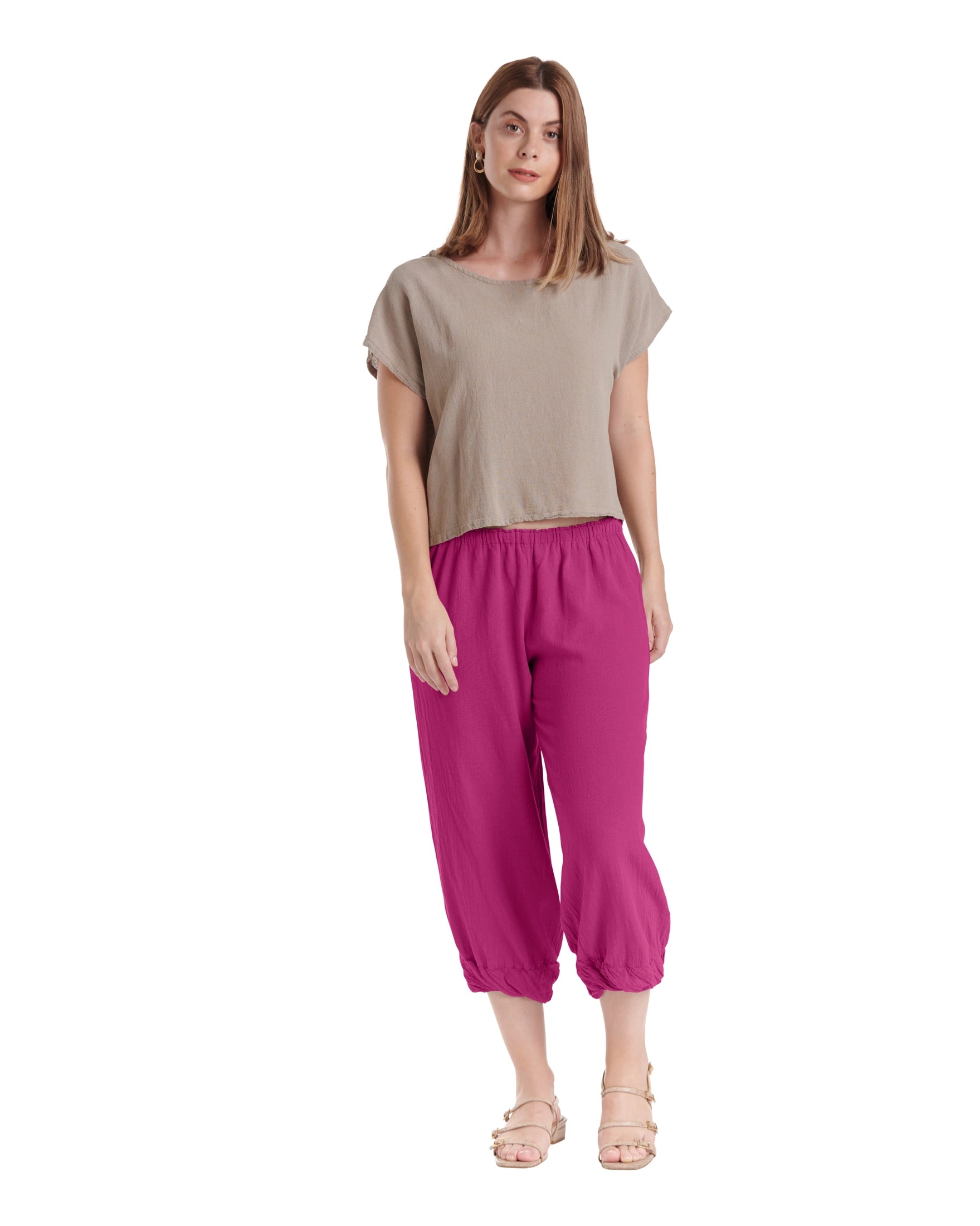 Crystal Cotton Gauze Pants-Oh My Gauze