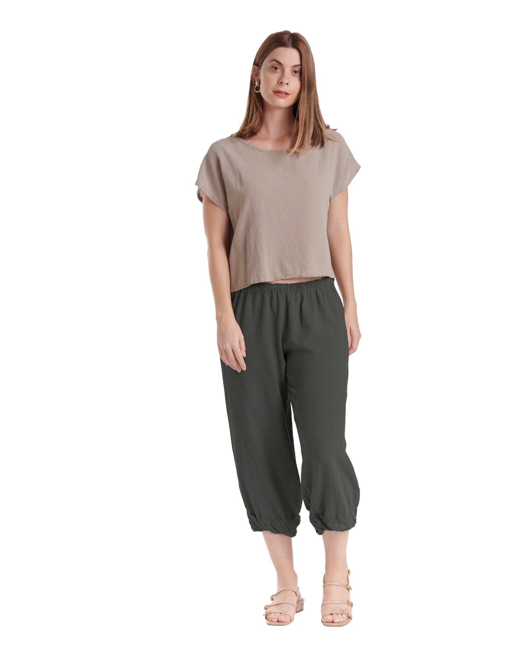 Crystal Cotton Gauze Pants-Oh My Gauze