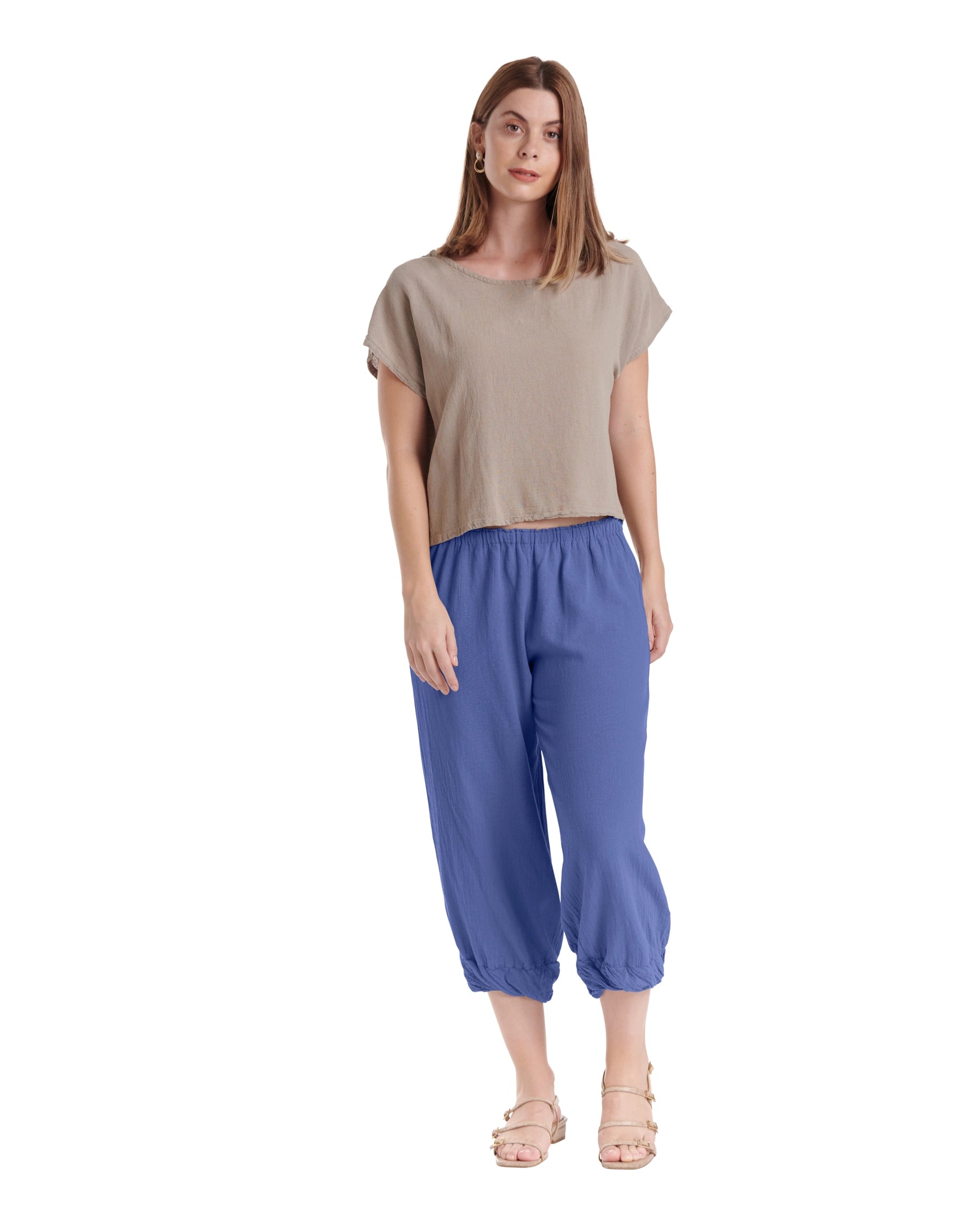 Crystal Cotton Gauze Pants-Oh My Gauze