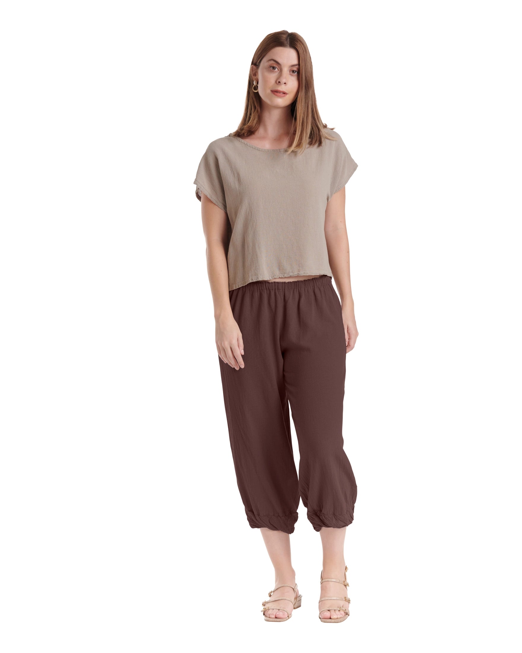 Crystal Cotton Gauze Pants-Oh My Gauze