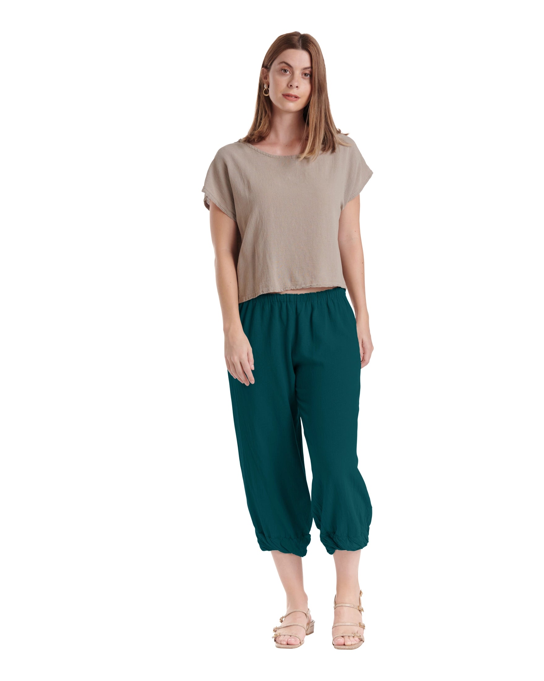 Crystal Cotton Gauze Pants-Oh My Gauze