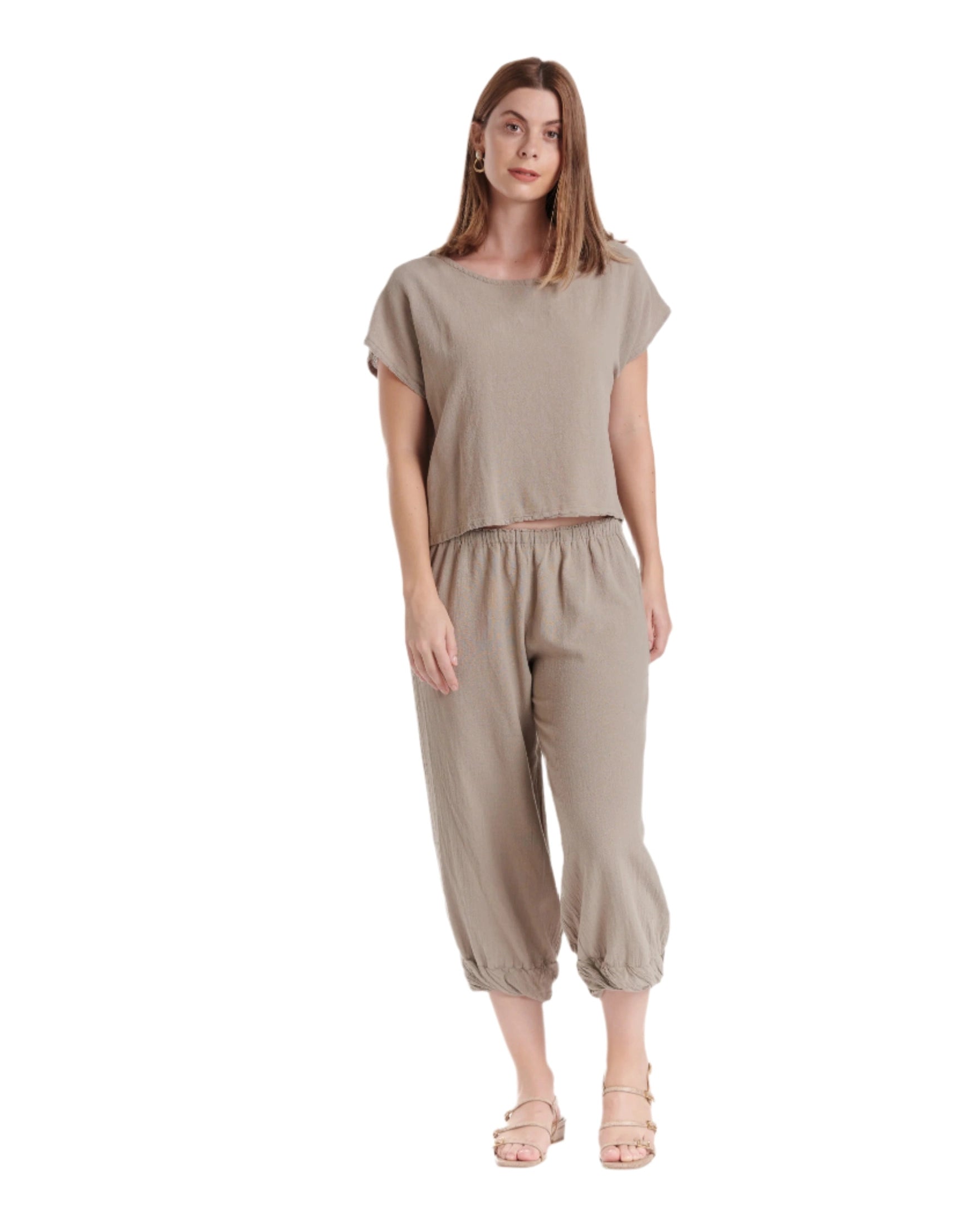 Crystal Cotton Gauze Pants-Oh My Gauze