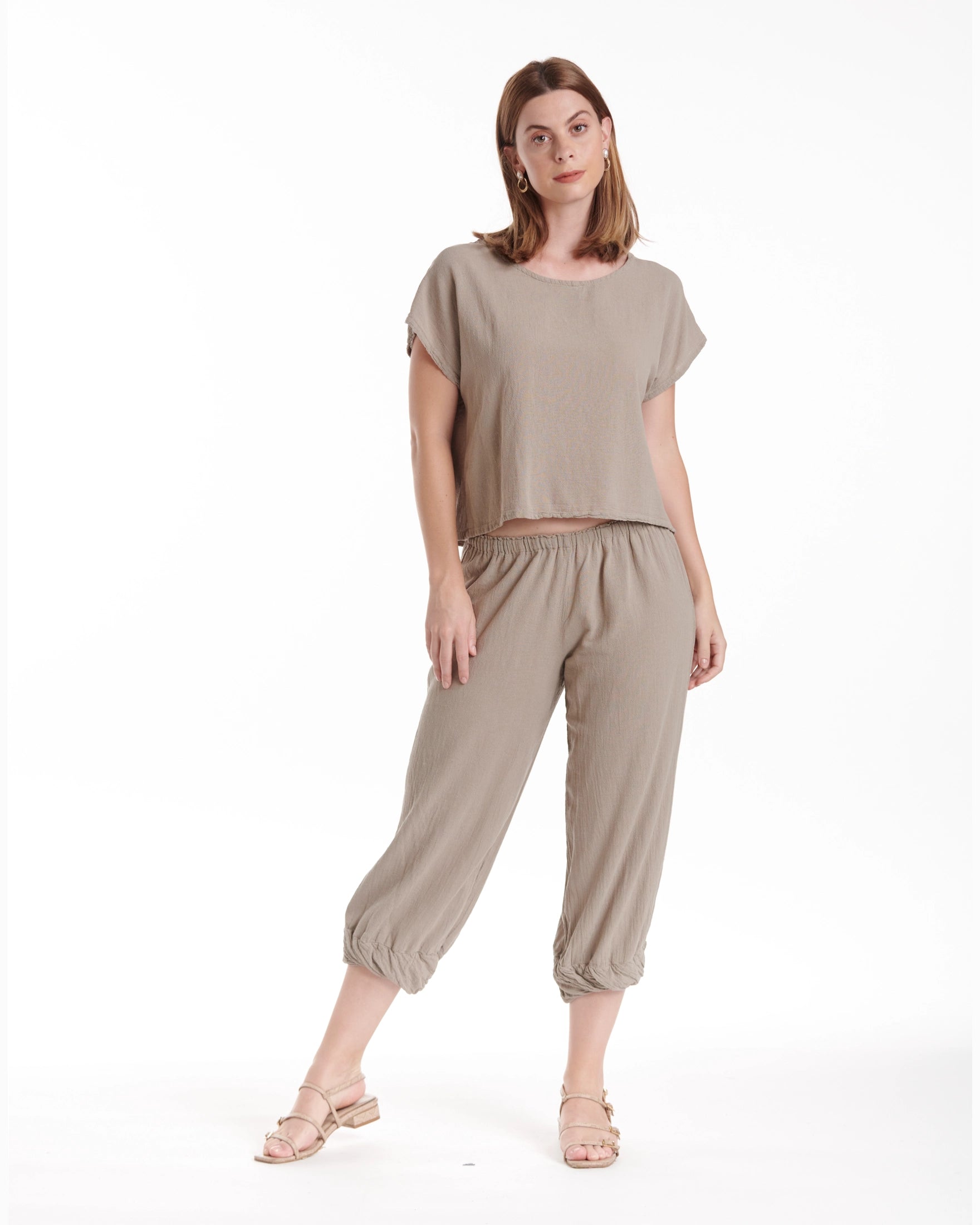 Crystal Cotton Gauze Pants-Oh My Gauze