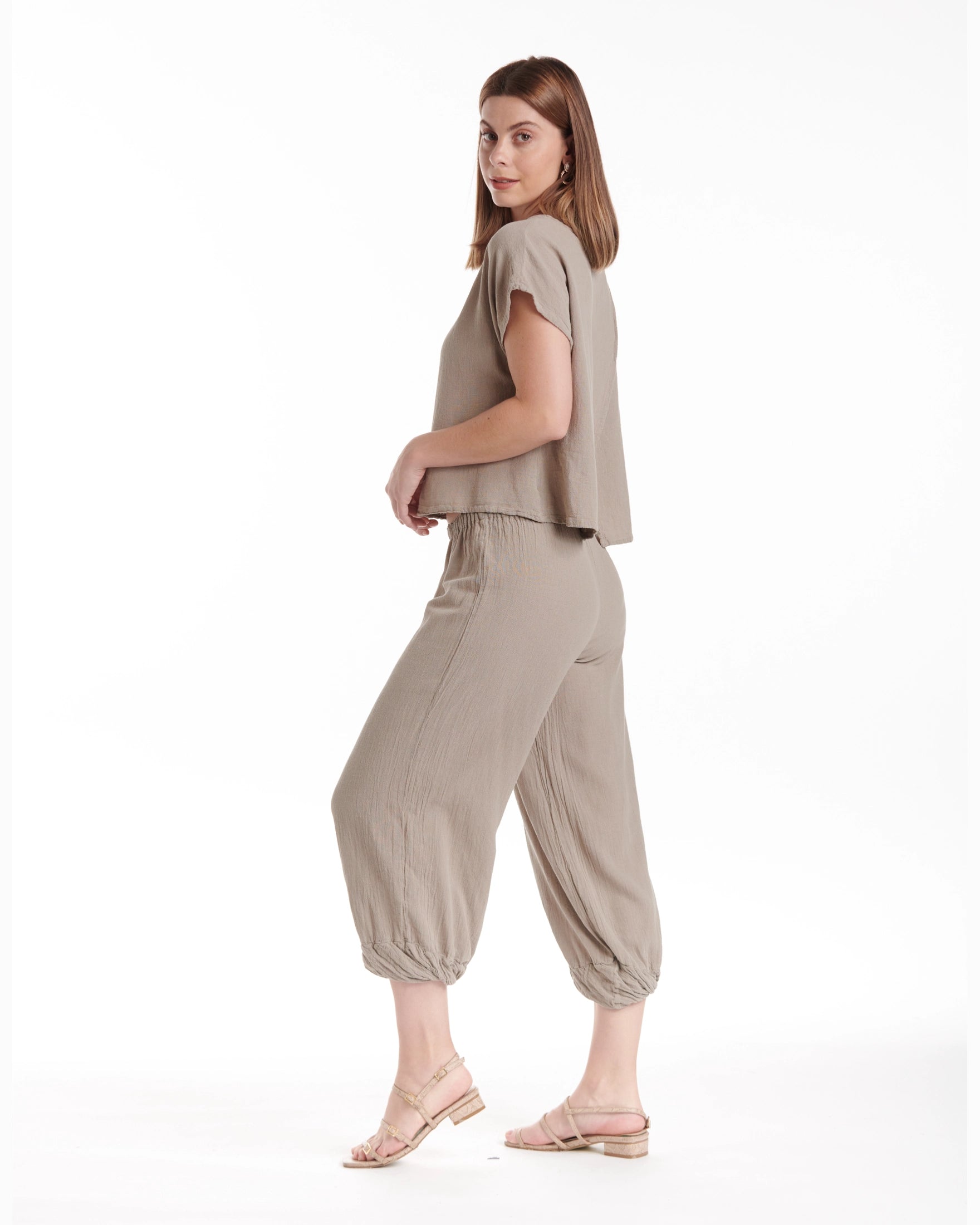 Crystal Cotton Gauze Pants-Oh My Gauze